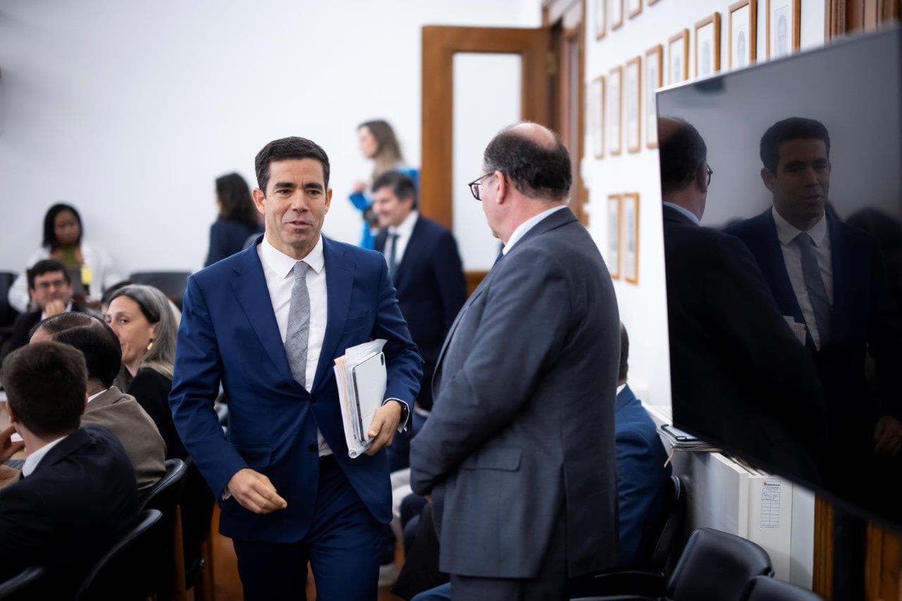 Minister of the Presidency António Leitão Amaro arriving at the Parliamentary Commission’s hearings, Parliament, 13 May 2026 (José Sena Goulão/Lusa)