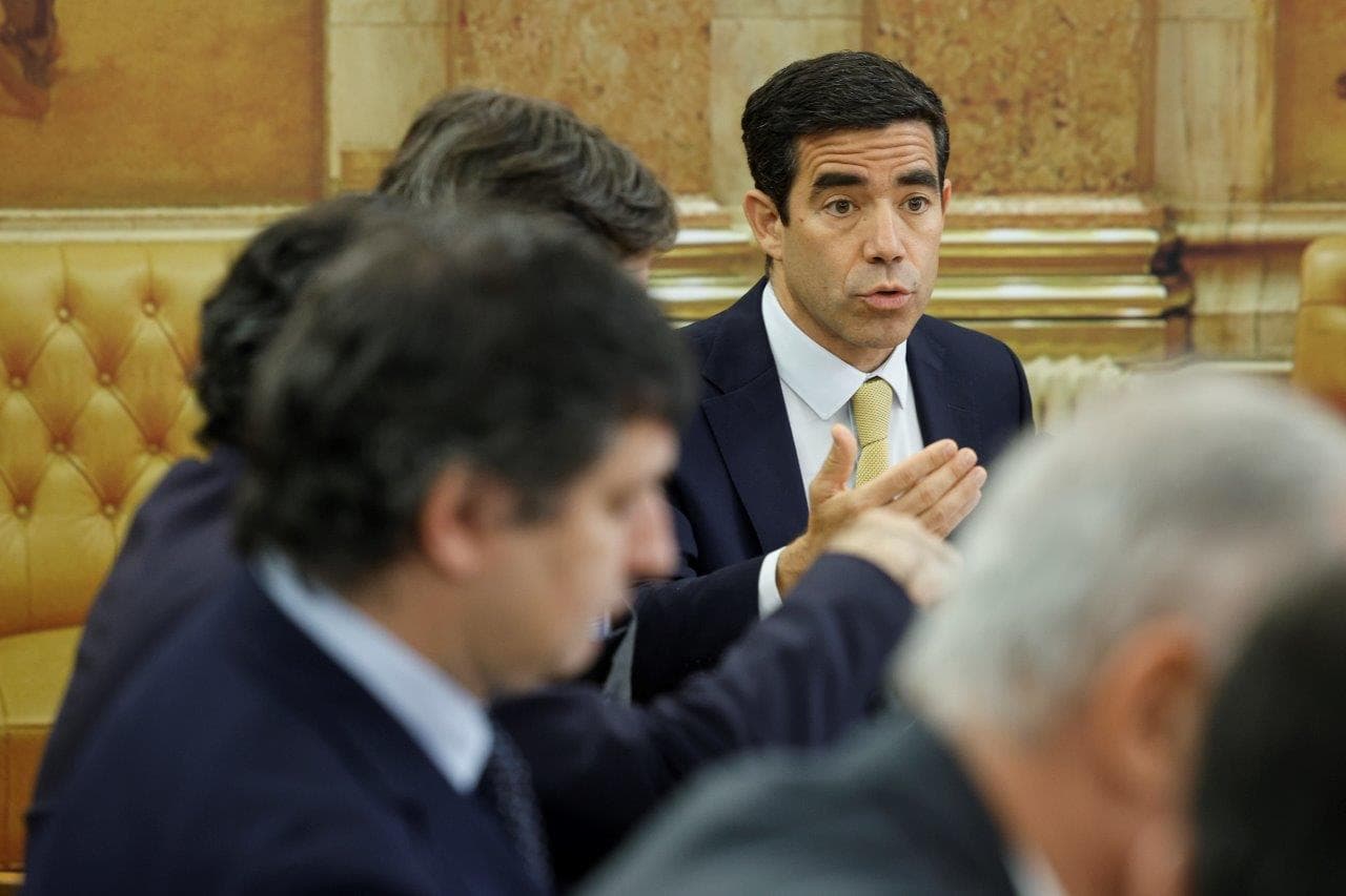 Minister of the Presidency António Leitão Amaro at the Constitutional Affairs Commission hearing in Parliament, 27 May 2026 (António Pedro Santos/Lusa)