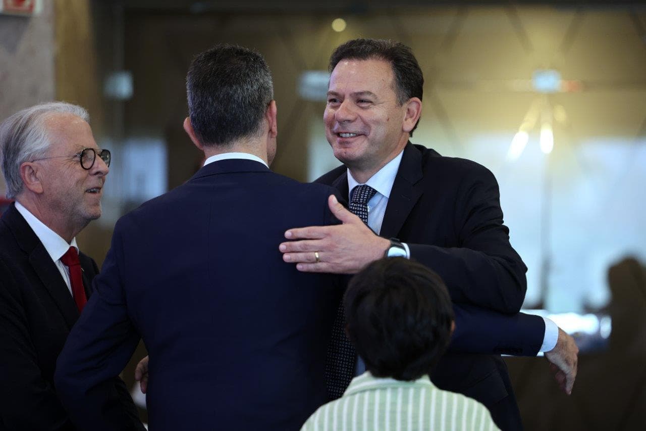 Primeiro-Ministro Luís Montenegro na sessão comemorativa dos 850 das mutualidades portuguesas, Santa Maria da Feira, 29 de maio de 2026 (Estela Silva/Lusa)