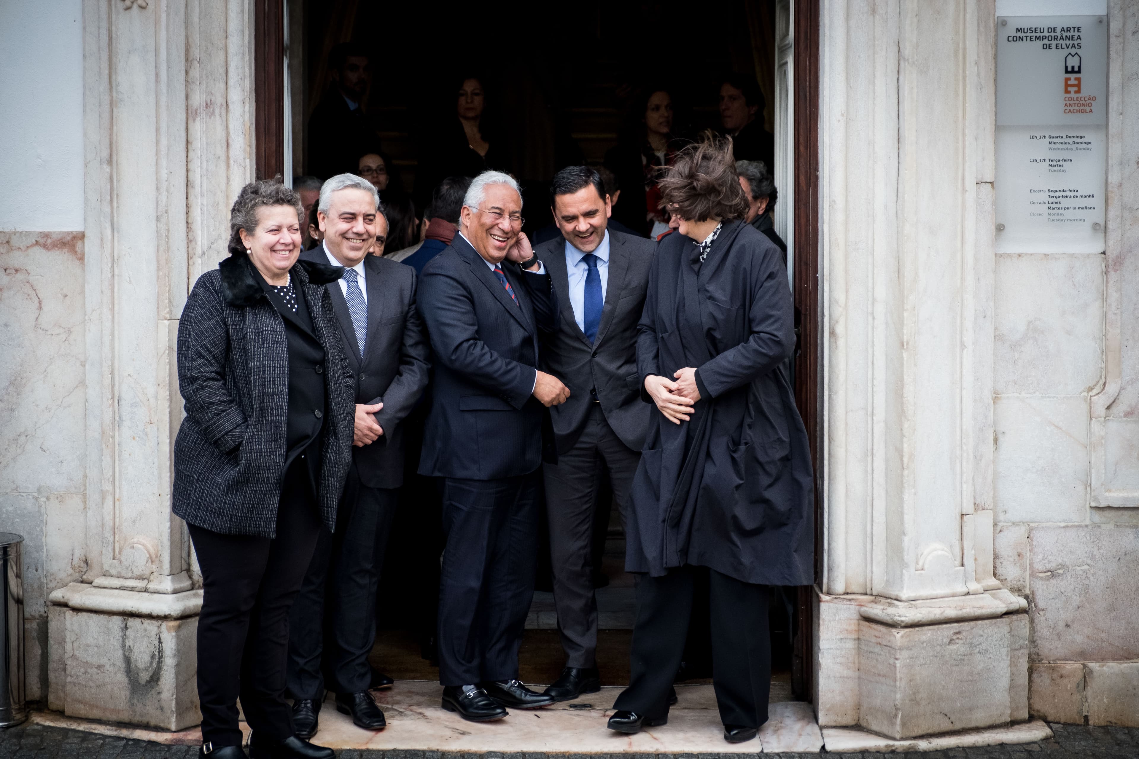 Primeiro-Ministro António Costa, Comissária da UE para os transportes, Violeta Bulc, e Ministro do Planeamento e Infraestruturas, Pedro Marques, no lançamento da linha ferroviária Évora-Caia, Elvas, 5 março 2018 (Foto: Clara Azevedo)