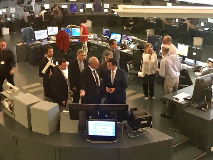 Ministro do Planeamento e das Infraestruturas, Pedro Marques, na visita ao centro de controlo da NAV, Lisboa, 30 julho 2018
