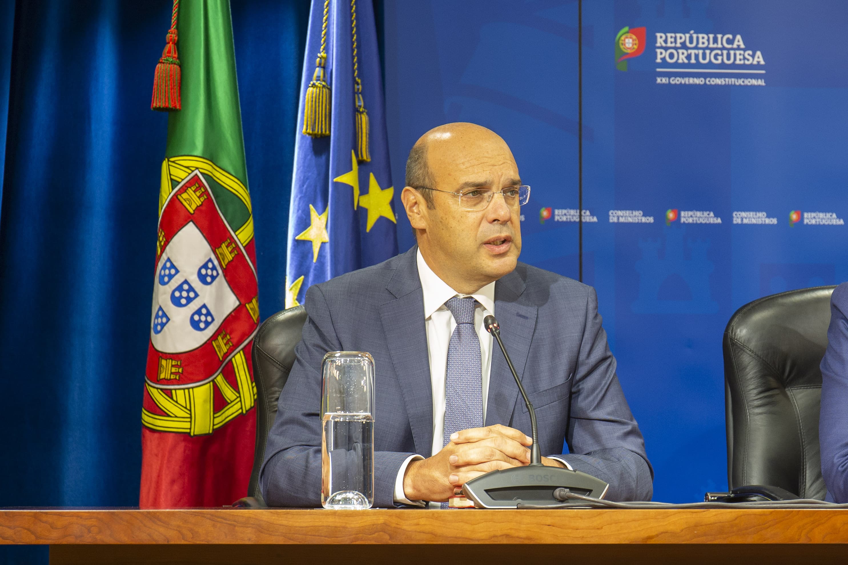 Ministro Adjunto e da Economia, Pedro Siza Vieira, na conferência de imprensa após o Conselho de Ministros, Lisboa, 5 setembro 2019 (Foto: João Bica)