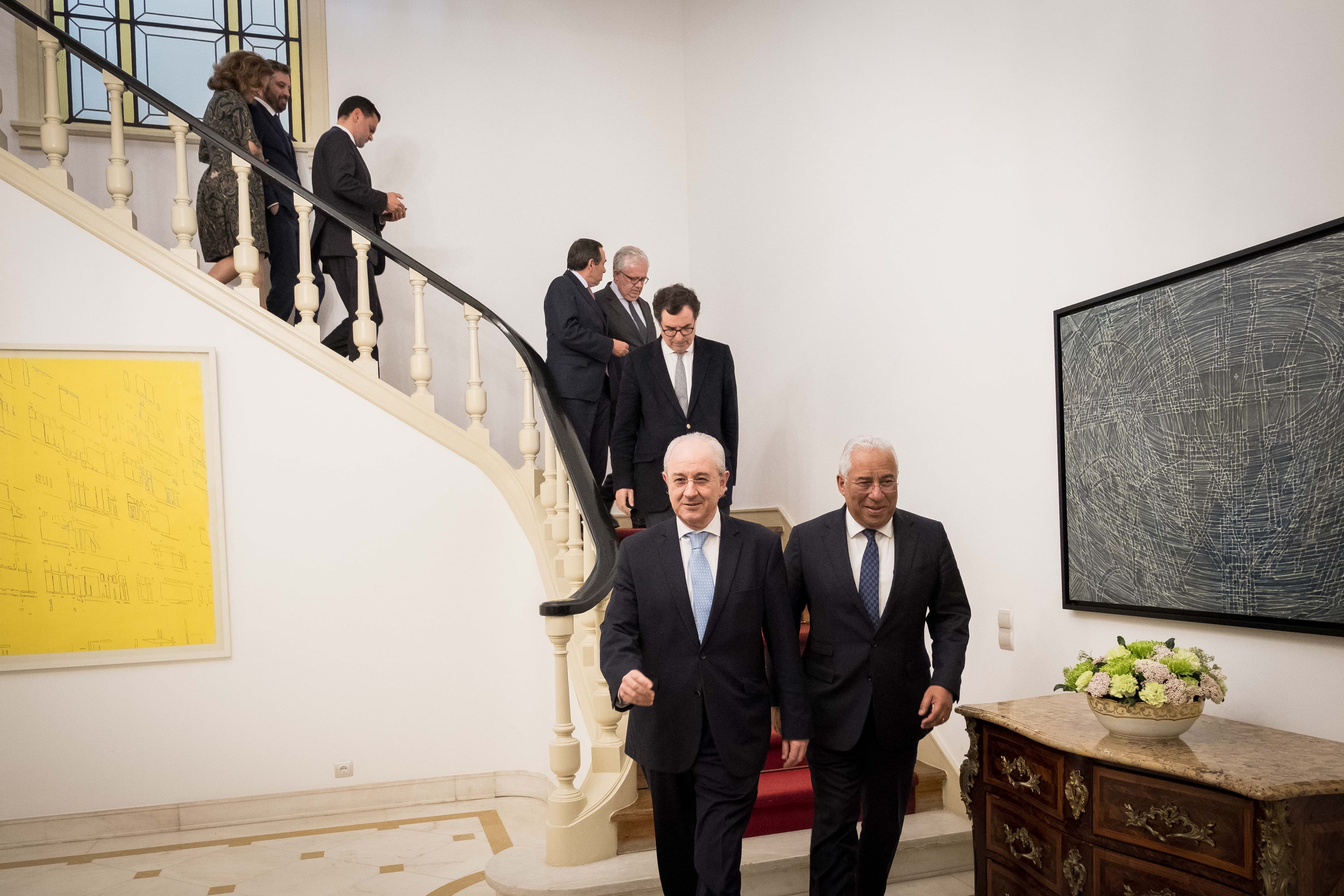 Primeiro-Ministro António Costa e Presidente do PSD Rui Rio após a assinatura das declarações conjuntas sobre fundos da União Europeia e descentralização, Lisboa, 18 abril 2018 (Foto: Clara Azevedo)