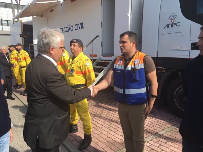 Ministro da Administração Interna, Eduardo Cabrita, na sessão comemorativa do Dia Internacional da Proteção Civil, Carnaxide, 1 março 2019
