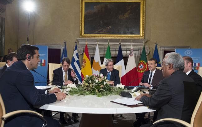Primeiro-Ministro António Costa na reunião dos países da Europa do Sul, Roma, 10 janeiro 2018 (Foto: Tiberio Barchielli)