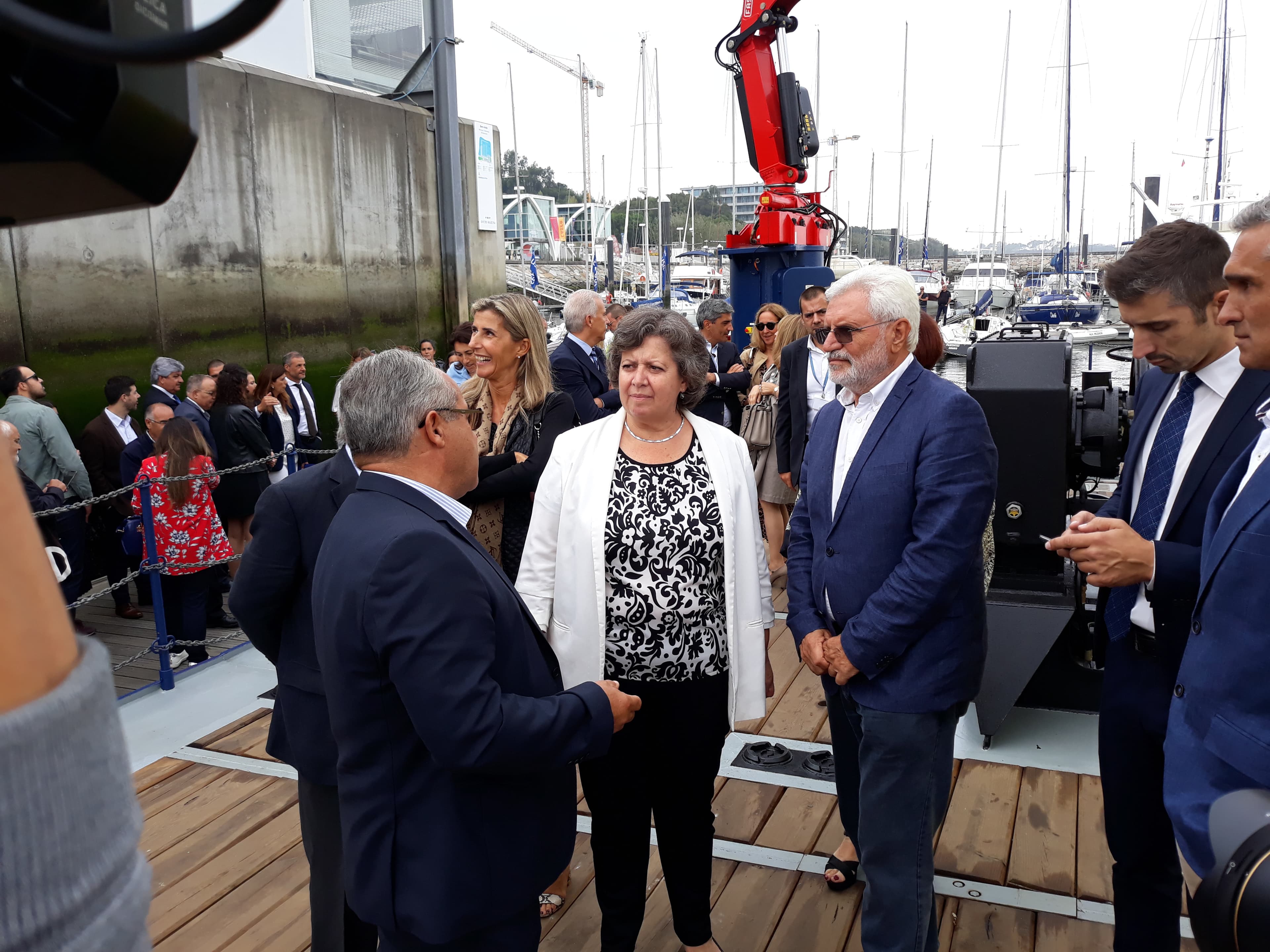 Ministra do Mar, Ana Paula Vitorino, na cerimónia de batismo das embarcações para Via Navegável do Douro, Vila Nova de Gaia, 17 setembro 2019