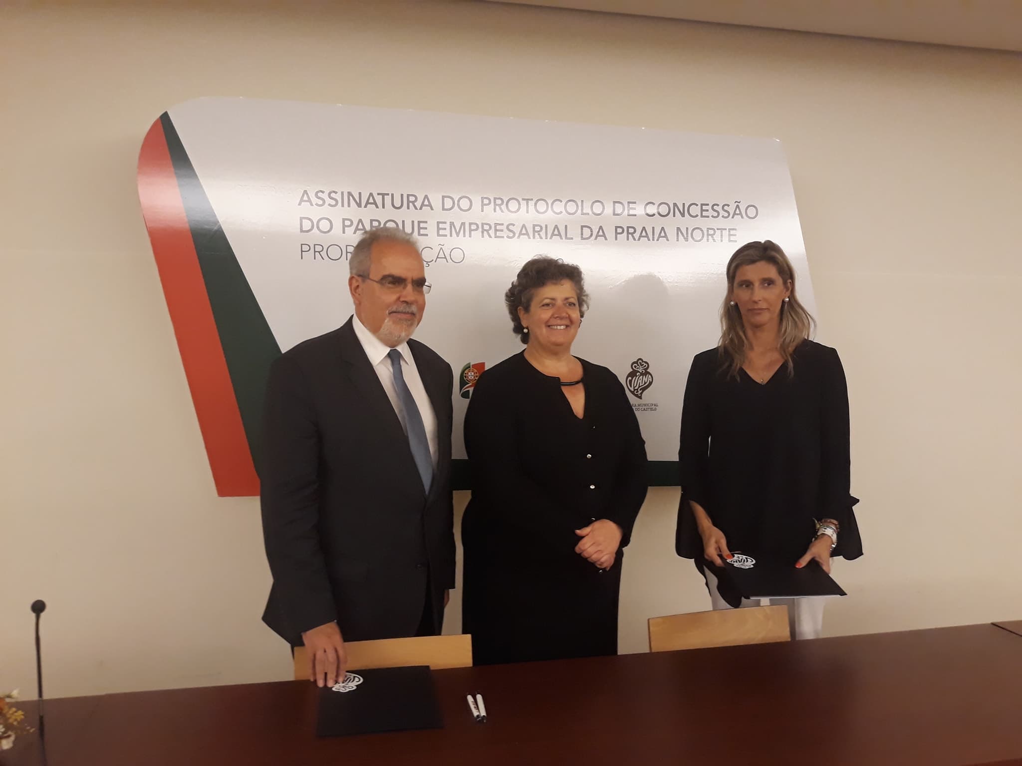 Ministra do Mar, Ana Paula Vitorino, na cerimónia de assinatura do contrato de concessão do Parque Empresarial da Praia Norte, Viana do Castelo, 25 junho 2019