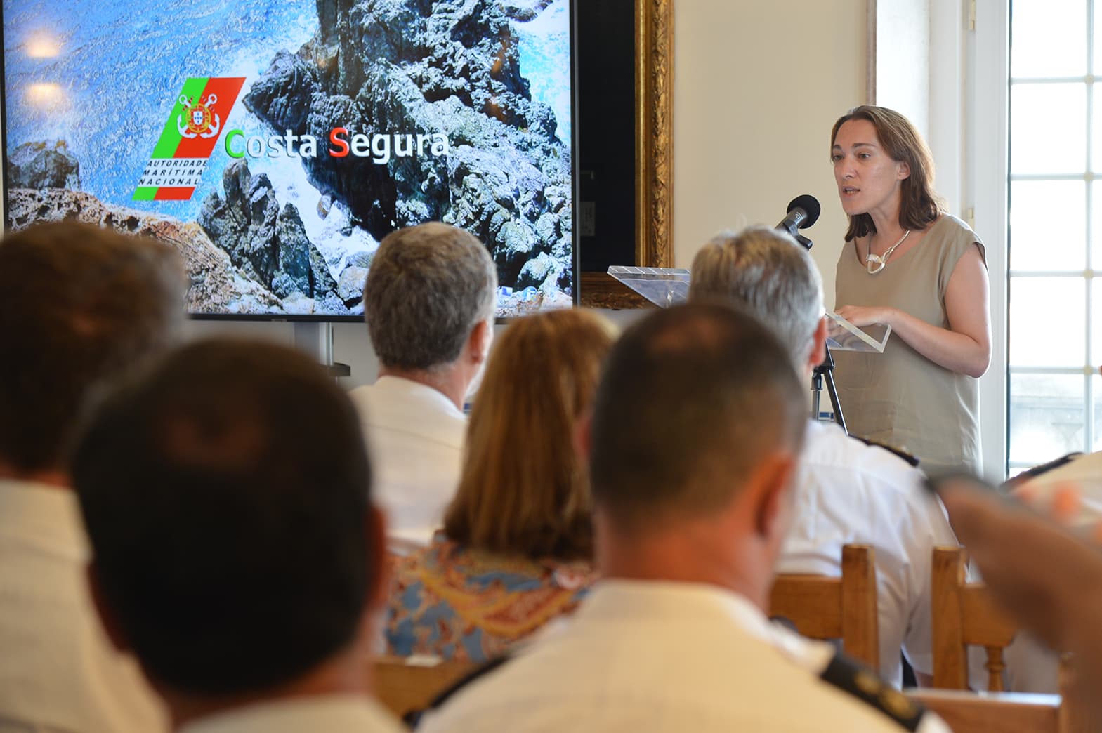 Secretária de Estado da Defesa Nacional, Ana Santos Pinto, na conclusão da implementação do Sistema Costa Segura, Lisboa, 10 julho 2019
