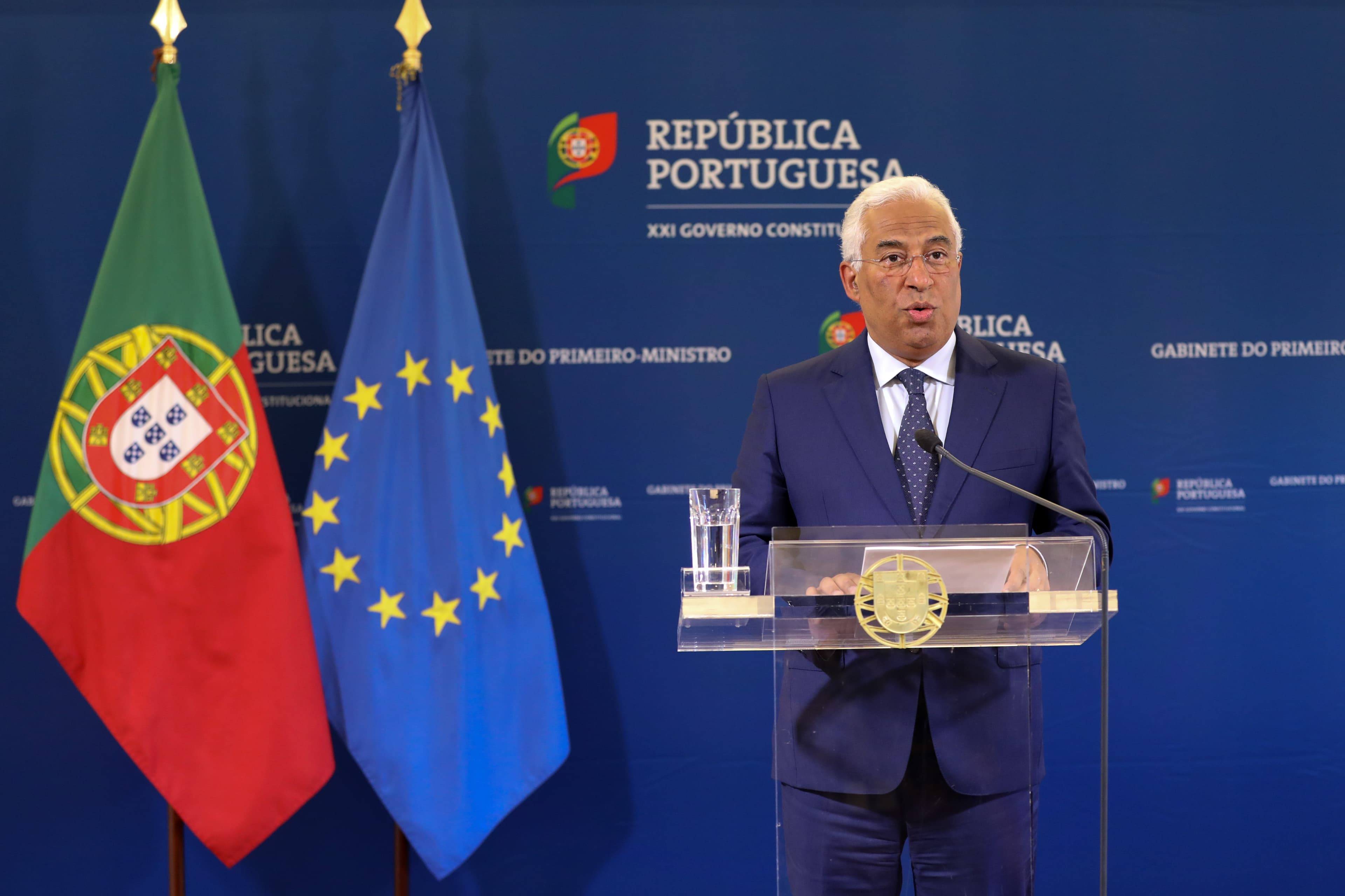 Primeiro-Ministro António Costa durante a intervenção na Residência Oficial do Primeiro-Ministro, Lisboa, 3 maio 2019 (Foto: João Relvas/Lusa)