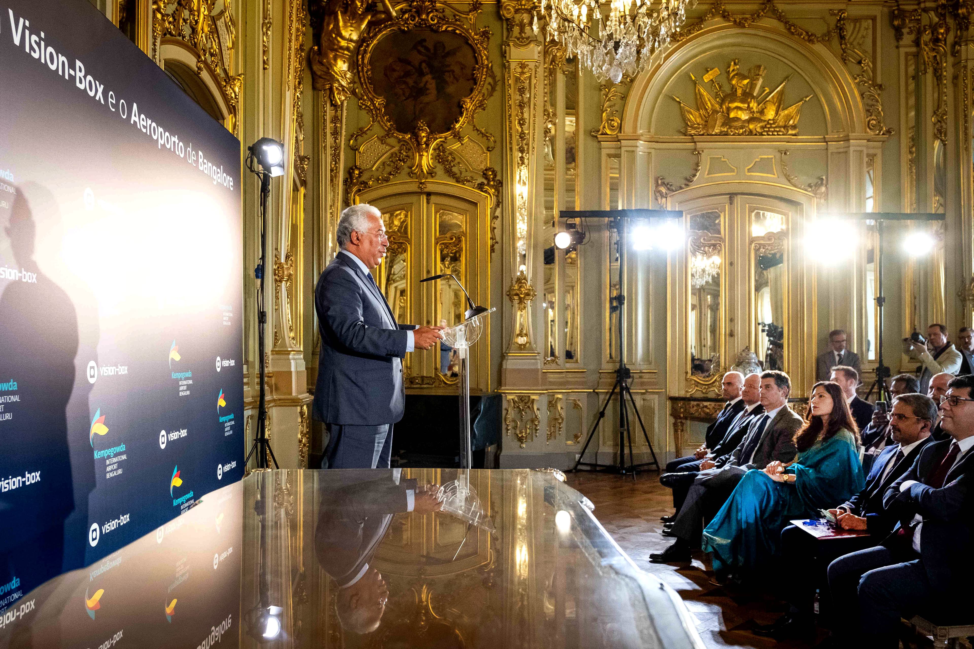 Primeiro-Ministro António Costa na assinatura do contrato entre a Vision-Box e o Aeroporto de Bangalore, Lisboa, 5 setembro 2018 (Foto: Clara Azevedo)