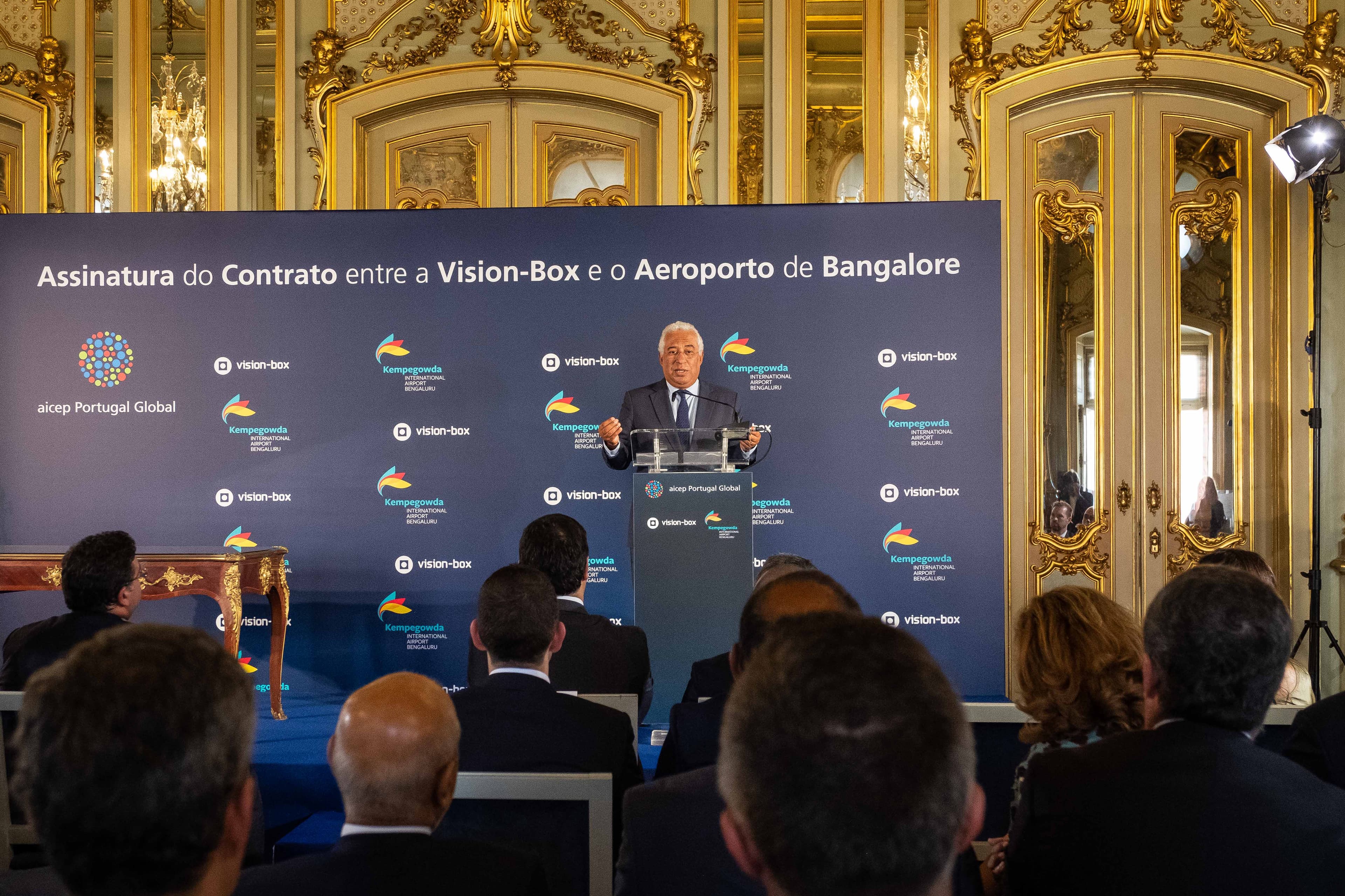 Primeiro-Ministro António Costa na assinatura do contrato entre a Vision-Box e o Aeroporto de Bangalore, Lisboa, 5 setembro 2018 (Foto: Clara Azevedo)