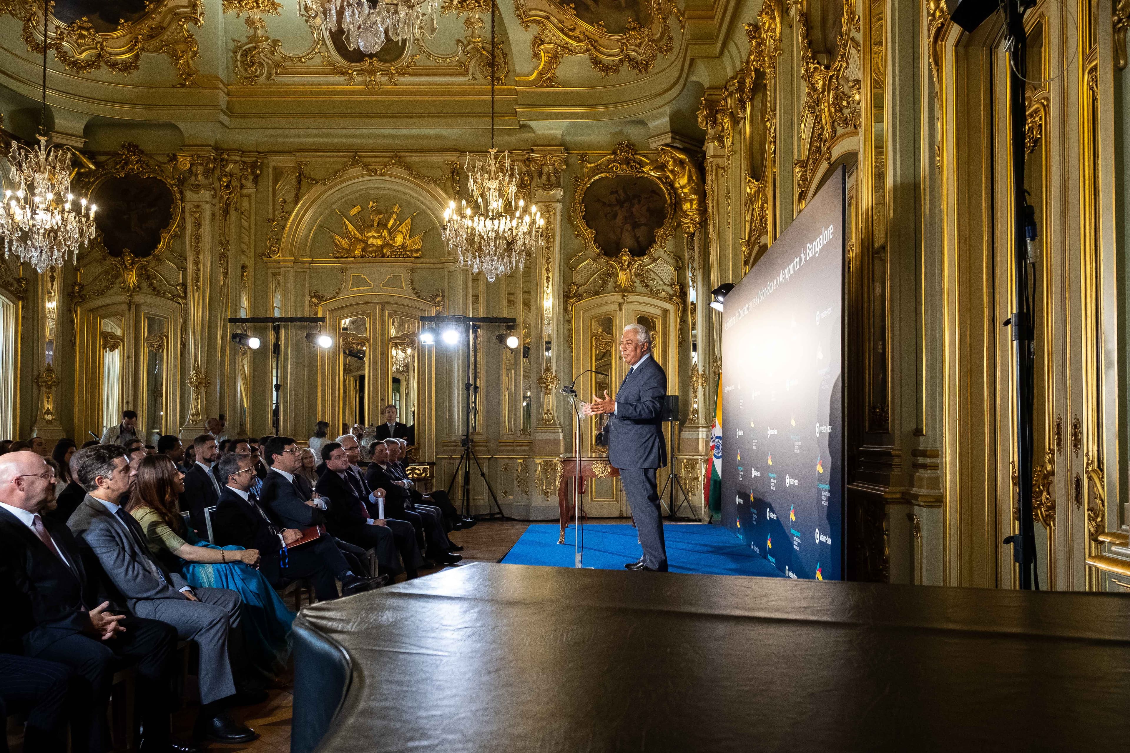 Primeiro-Ministro António Costa na assinatura do contrato entre a Vision-Box e o Aeroporto de Bangalore, Lisboa, 5 setembro 2018 (Foto: Clara Azevedo)