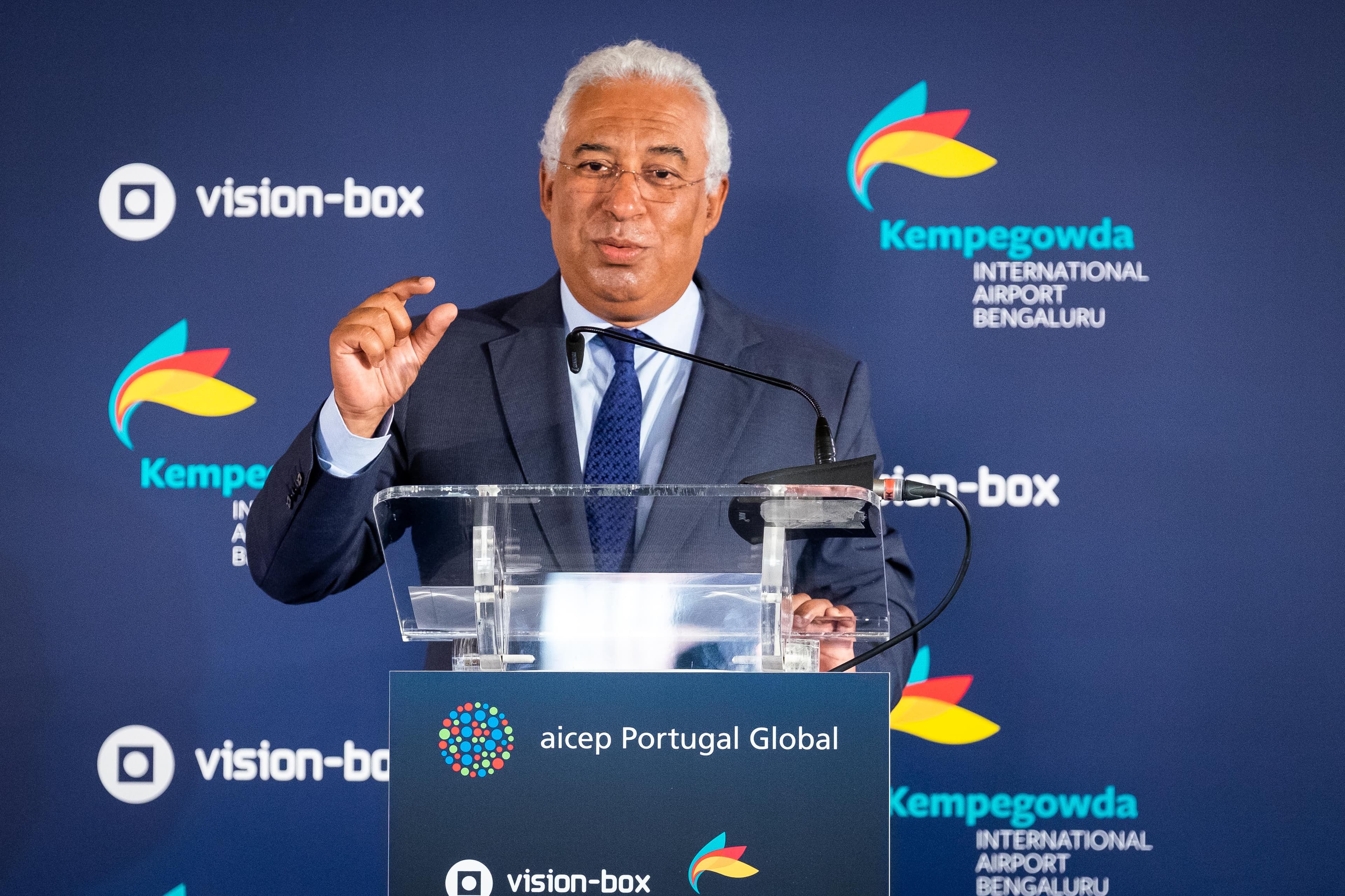 Primeiro-Ministro António Costa na assinatura do contrato entre a Vision-Box e o Aeroporto de Bangalore, Lisboa, 5 setembro 2018 (Foto: Clara Azevedo)
