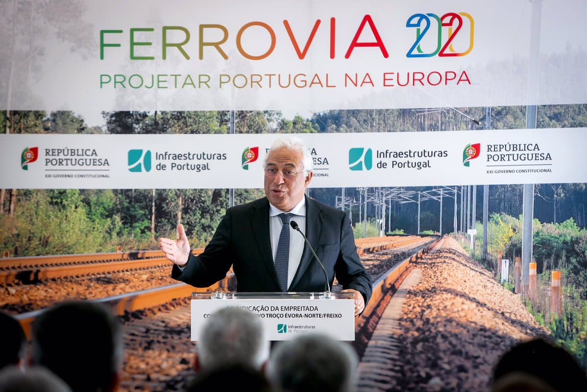 Primeiro-Ministro António Costa na cerimónia de adjudicação da construção do troço Évora Norte-Freixo do Corredor Ferroviário Internacional Sul, Redondo 11 fevereiro 2019