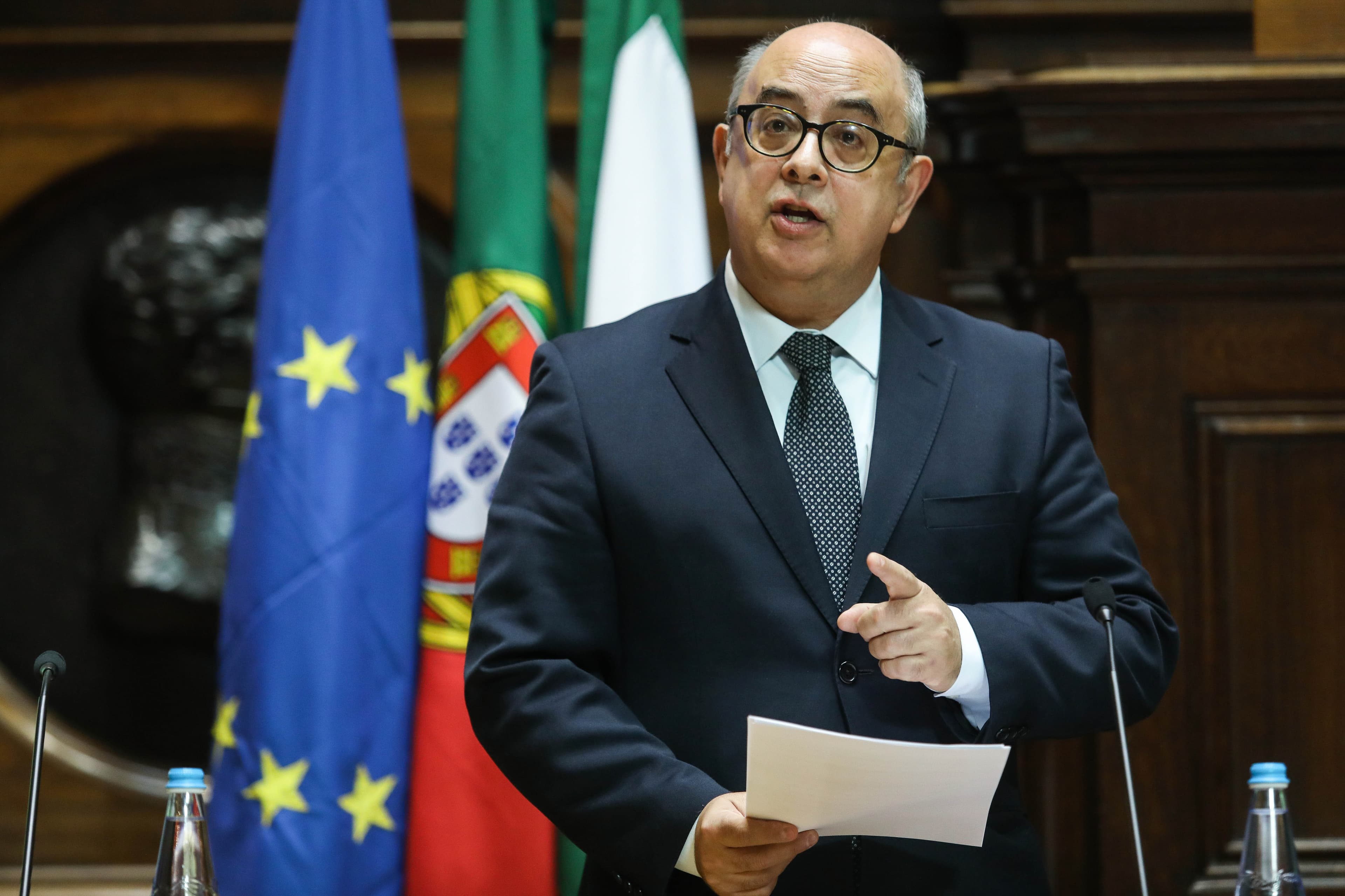 Ministro da Defesa Nacional, José Alberto Azeredo Lopes, durante uma conferência sobre recrutamento militar na Assembleia da República, Lisboa, 28 março 2018 (Foto: Miguel A. Lopes/Lusa)