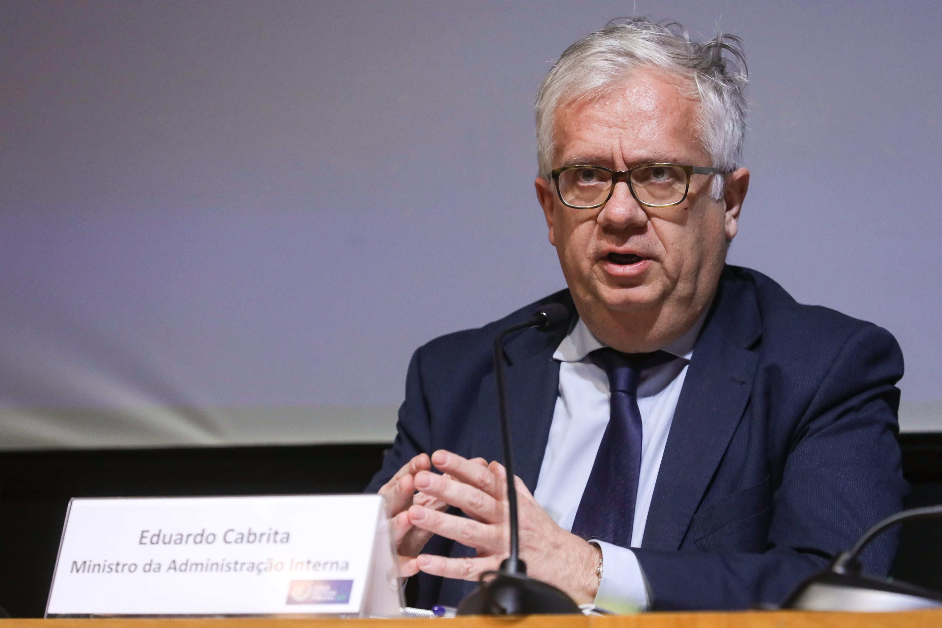 Ministro da Administração Interna, Eduardo Cabrita, no Fórum Políticas Públicas 2019 – Desenvolvimento, Descentralização e Poder Local, Lisboa, 13 fevereiro 2019 (Foto: Miguel A. Lopes/Lusa)