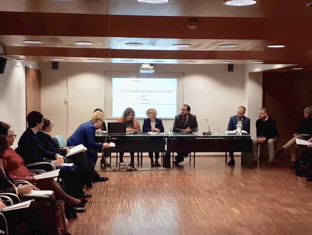 Secretário de Estado da Educação, João Costa, durante uma sessão de trabalho com a delegação com a polaca que visitou Portugal entre 8 e 10 de janeiro