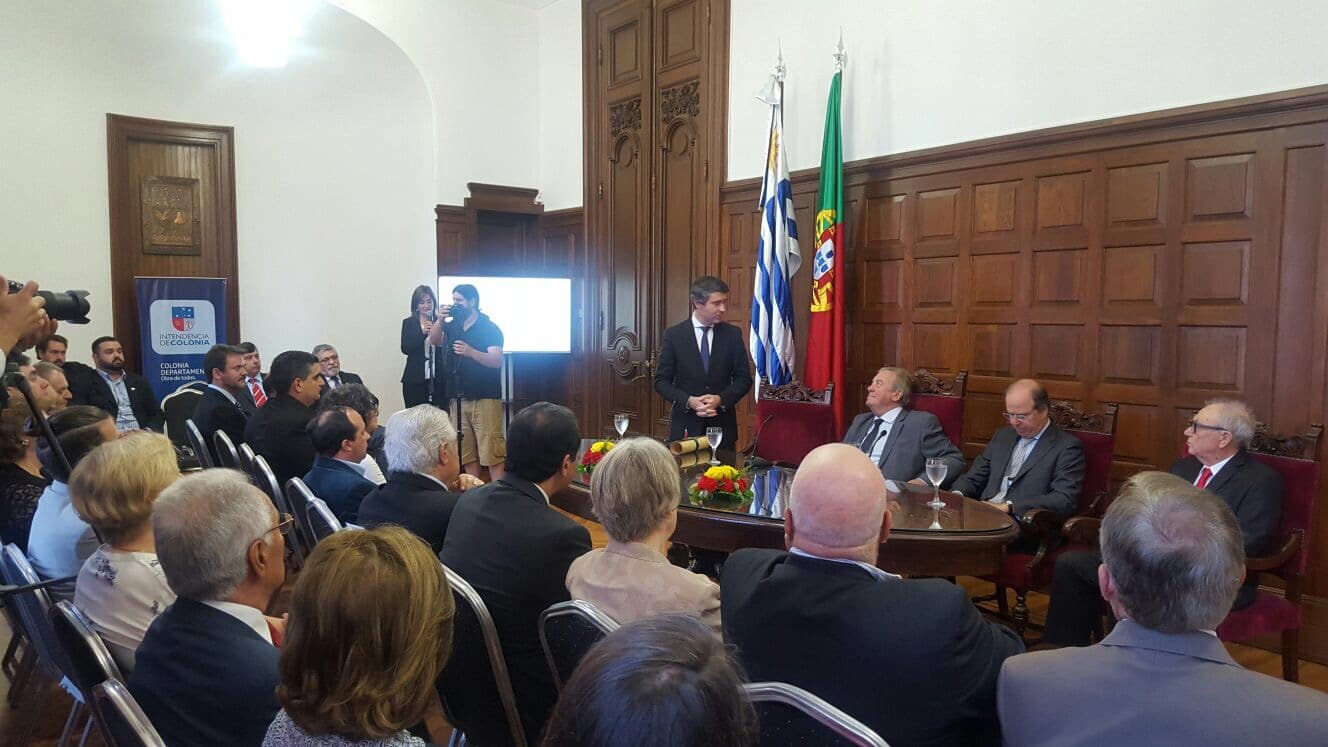 Secretário de Estado das Comunidades Portuguesas, José Luís Carneiro, no encontro das comunidades portuguesas do Cone Sul, em Colónia de Sacramento, Uruguai, 5 outubro 2017