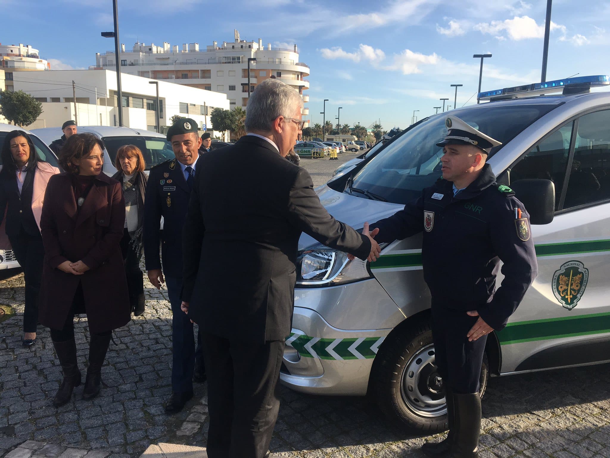 Ministro da Administração Interna, Eduardo Cabrita, na cerimónia de entrega das viaturas à GNR, Almada, 17 dezembro 2018