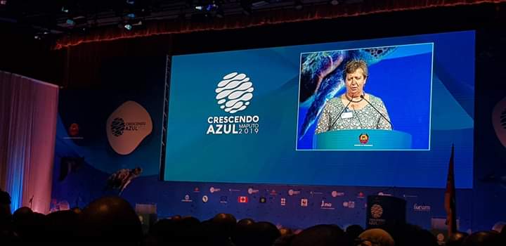 Ministra do Mar, Ana Paula Vitorino, na conferência «Crescendo Azul», Maputo, Moçambique, 23 maio 2019