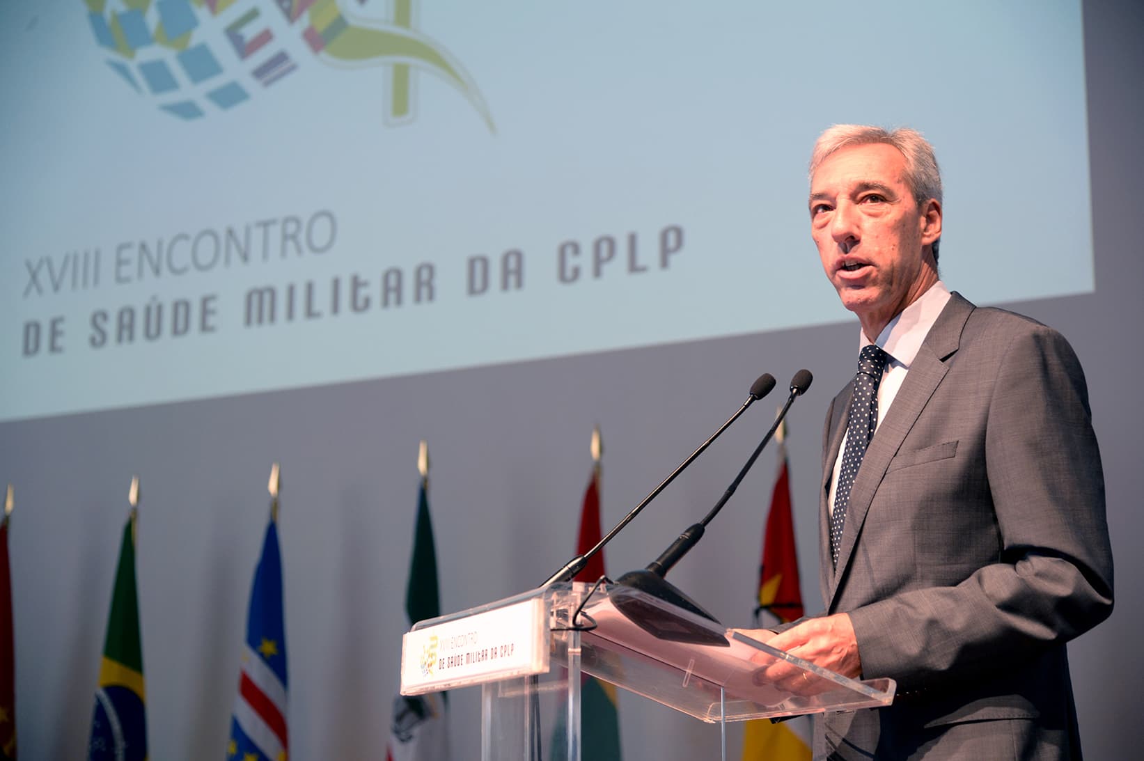 Ministro da Defesa Nacional, João Gomes Cravinho, no XVIII Encontro de Saúde Militar da Comunidade dos Países de Língua Portuguesa, Lisboa, 15 novembro 2018