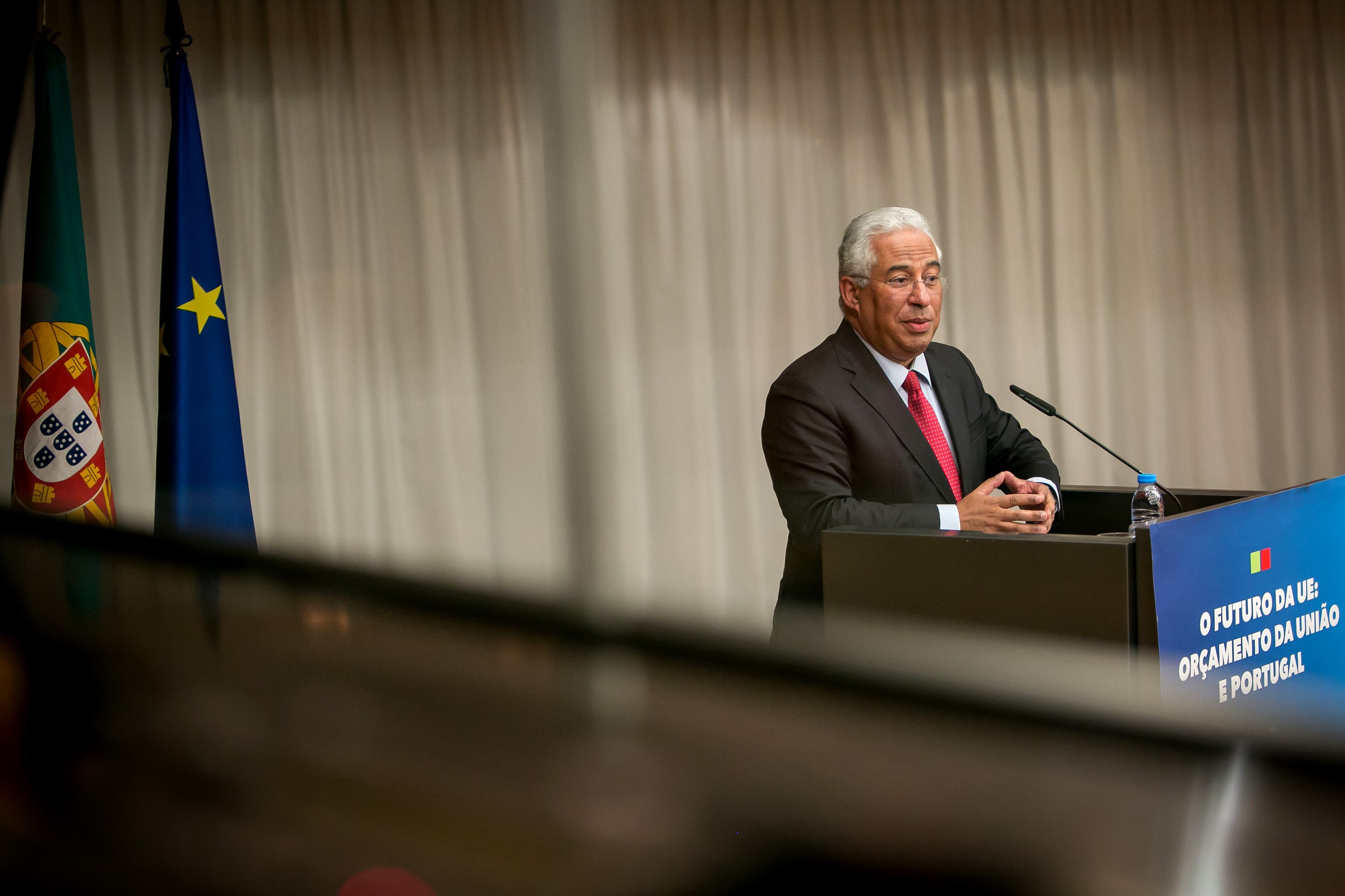 Primeiro-Ministro António Costa na conferência «O Futuro da UE: Orçamento da União e Portugal», Lisboa, 9 fevereiro 2018 (Foto: Paulo Vaz Henriques)