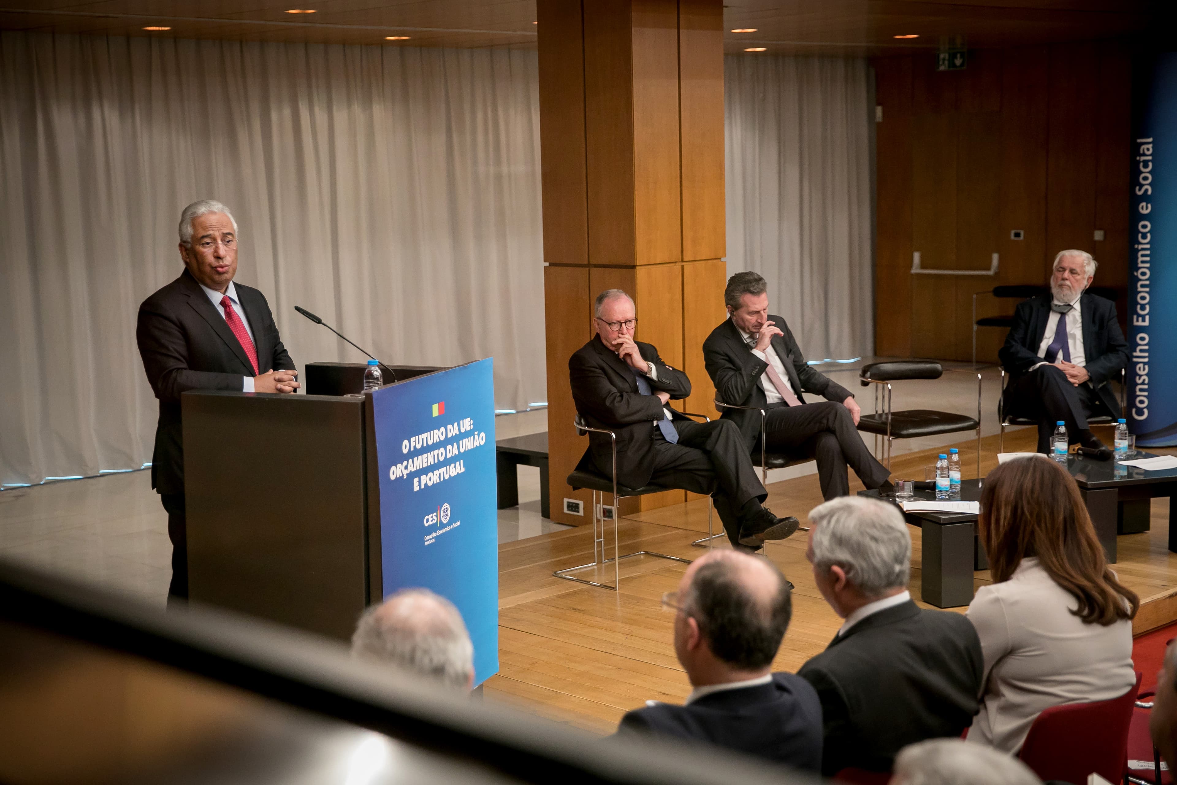Primeiro-Ministro António Costa na conferência «O Futuro da UE: Orçamento da União e Portugal», Lisboa, 9 fevereiro 2018 (Foto: Paulo Vaz Henriques)