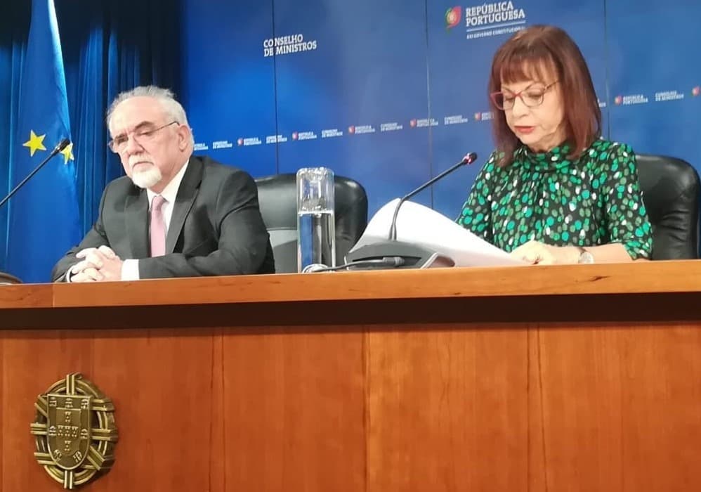 Ministro do Trabalho, Solidariedade e Segurança Social, José António Vieira da Silva, e Ministra da Presidência e da Modernização Administrativa, Maria Manuel Leitão Marques, após o Conselho de Ministros, Lisboa, 24 maio 2018