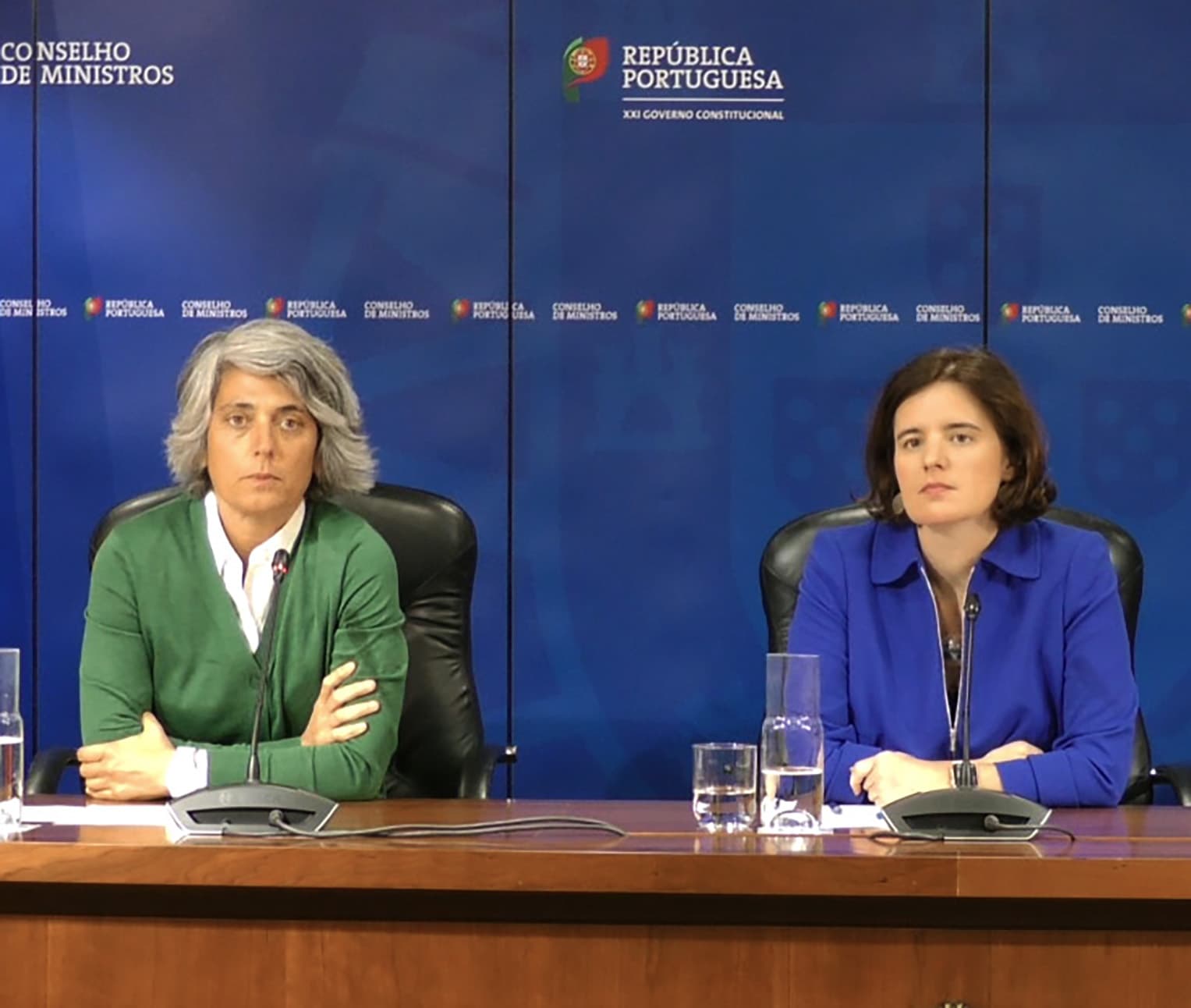 Ministra da Cultura, Graça Fonseca, e Ministra da Presidência e da Modernização Administrativa, Mariana Vieira da Silva, na conferência de imprensa após a reunião do Conselho de Ministros, Lisboa, 16 maio 2019