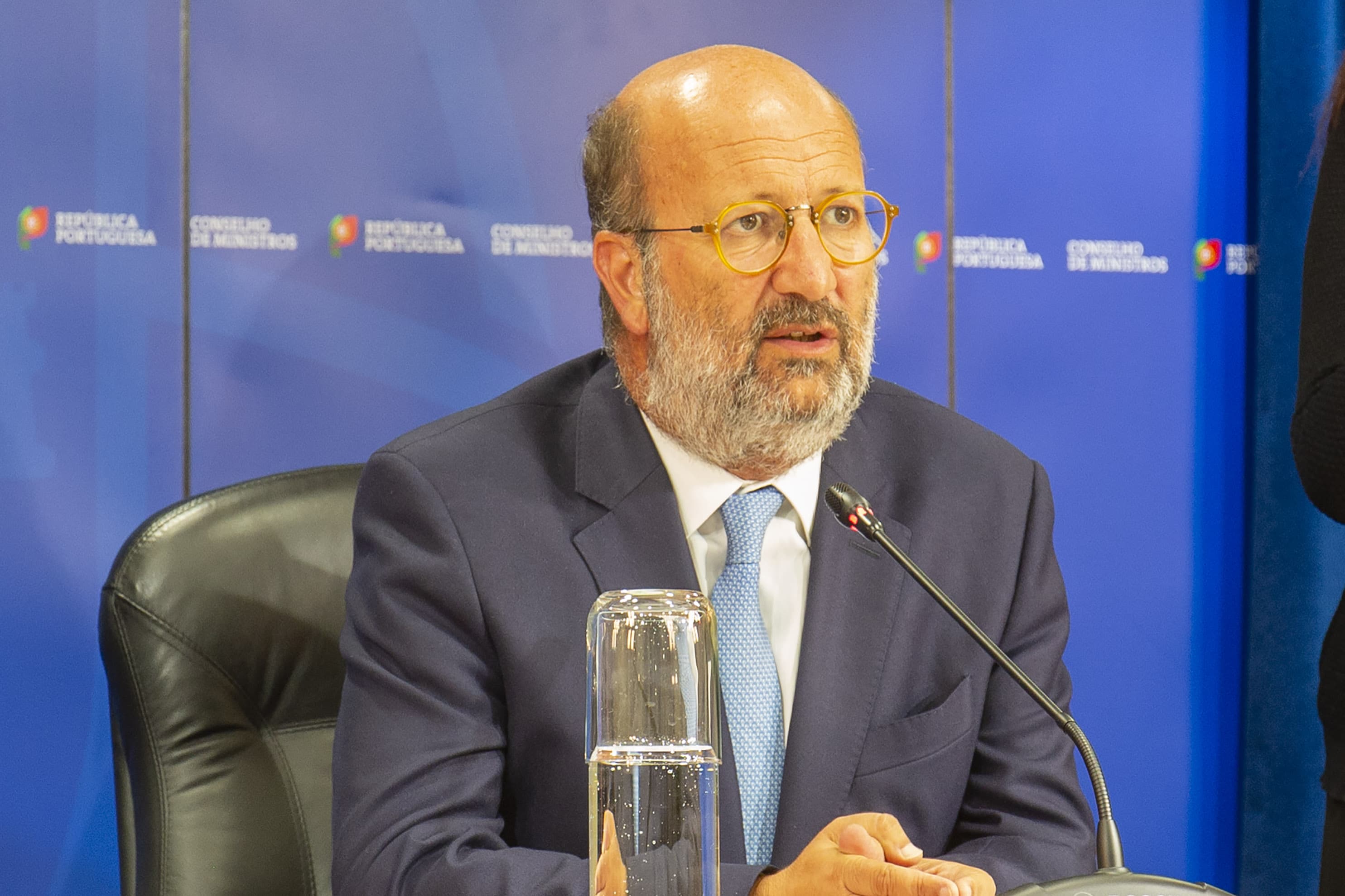 Ministro do Ambiente e da Transição Energética, João Pedro Matos Fernandes, na conferência de imprensa após o Conselho de Ministros, Lisboa, 5 setembro 2019 (Foto: João Bica)