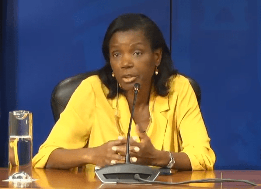 Ministra da Justiça, Francisca Van Dunem, na conferência de imprensa após o Conselho de Ministros, Lisboa, 26 julho 2018