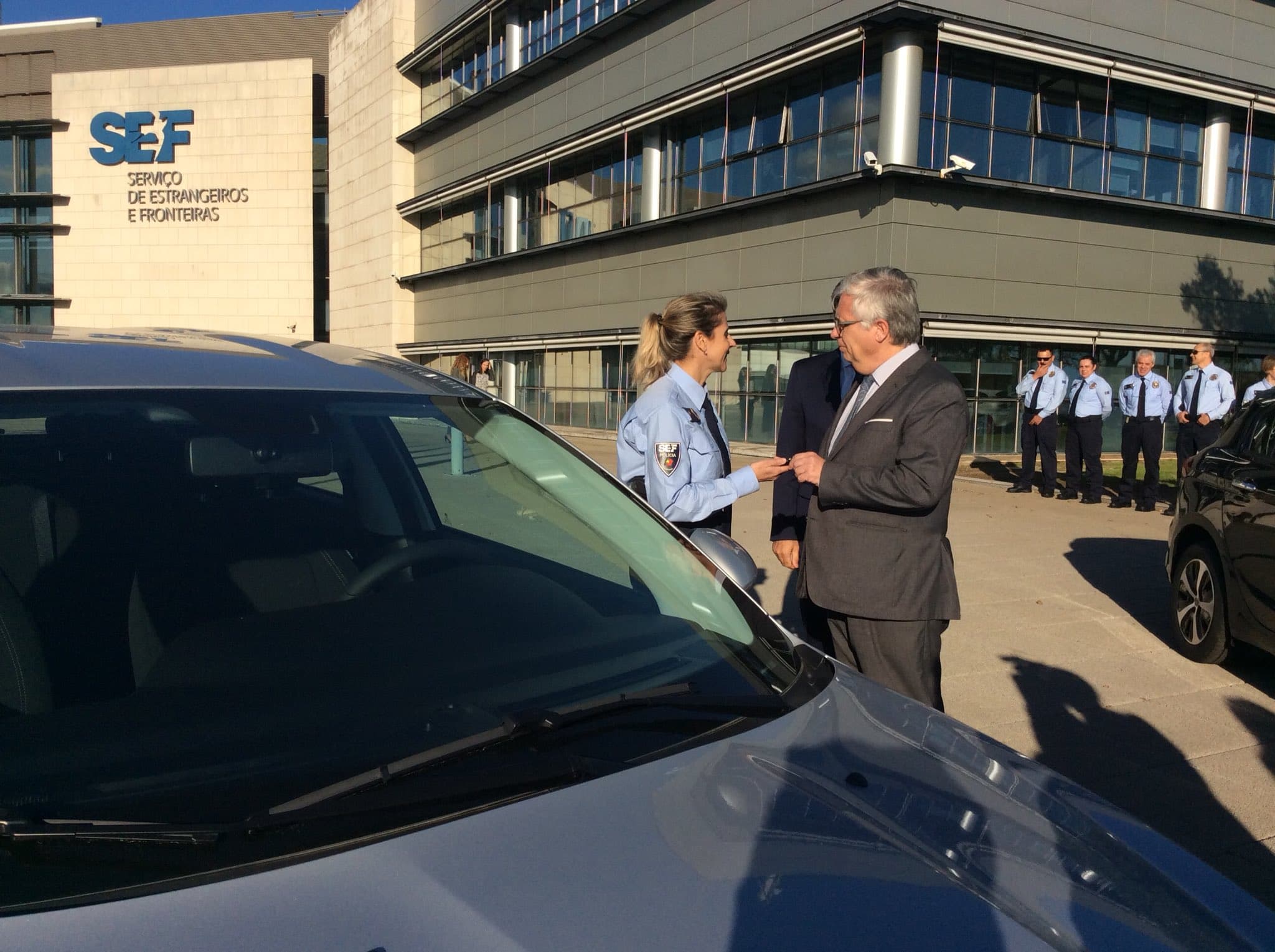 Ministro da Administração Interna, Eduardo Cabrita, na cerimónia de entrega de 19 viaturas ao Serviço de Estrangeiros e Fronteiras, Oeiras, 13 novembro 2018
