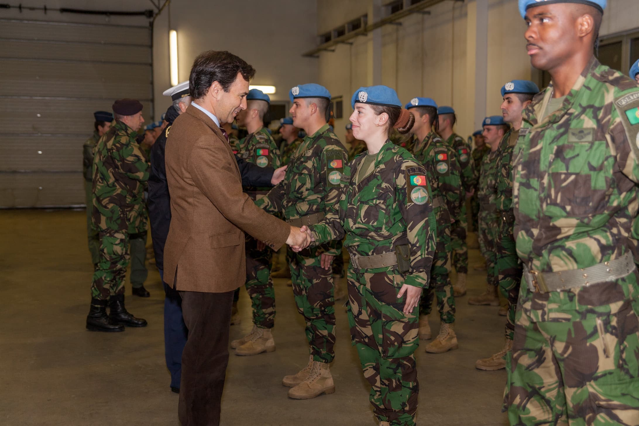 Secretário de Estado da Defesa Nacional, Marcos Perestrello, na partida de 138 militares para a Missão Multidimensional Integrada das Nações Unidas para a Estabilização da República Centro-Africana, Lisboa, 5 março 2018