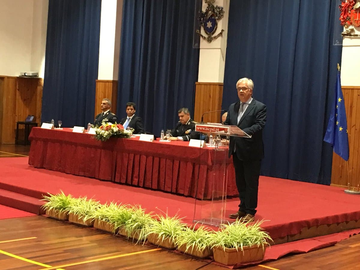 Ministro da Administração Interna, Eduardo Cabrita, na abertura solene do ano académico do Instituto Superior de Ciências Policiais e Segurança Interna, Lisboa, 14 novembro 2017