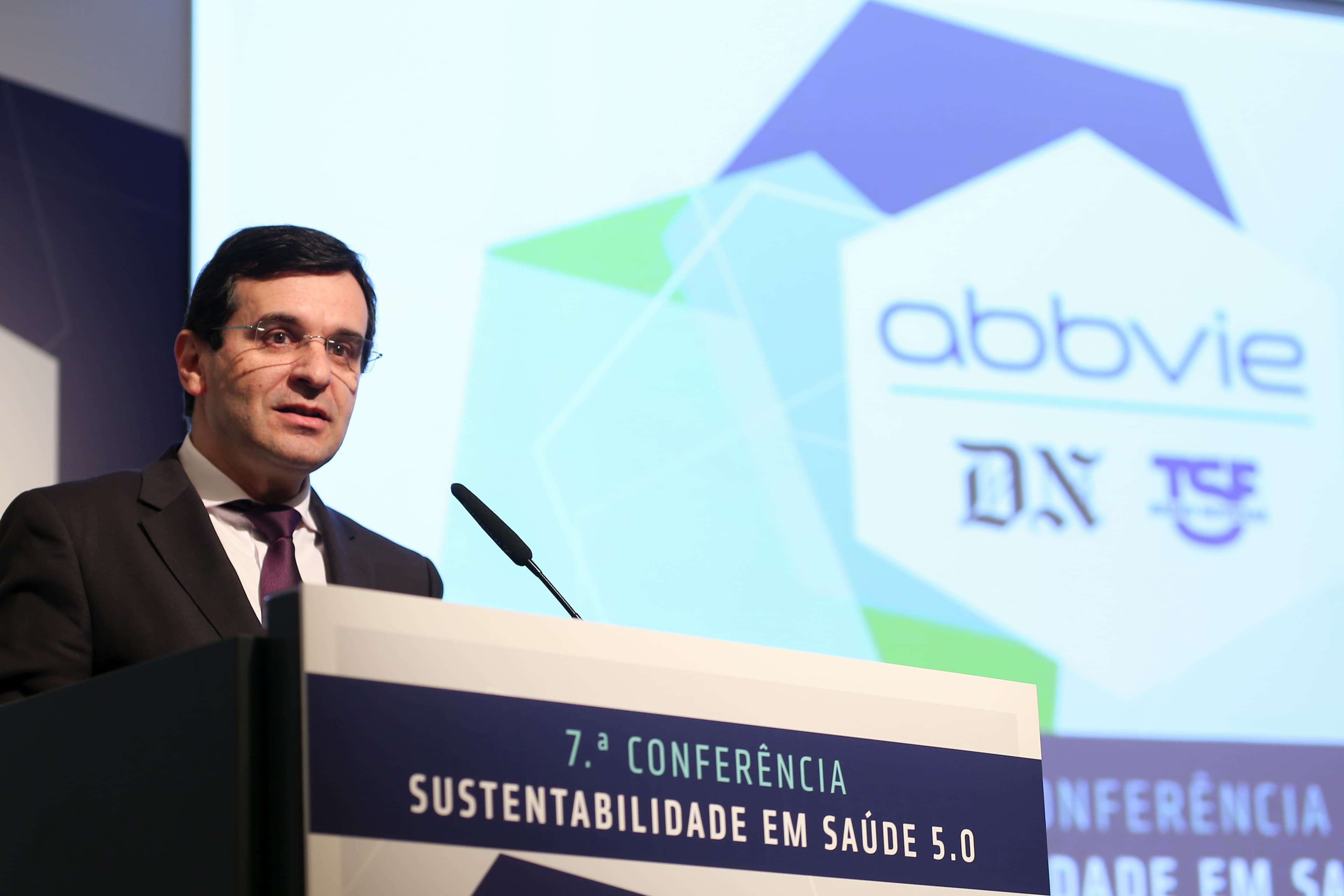 Ministro da Saúde, Adalberto Campos Fernandes, na sétima Conferência Ãndice de Saúde Sustentável 2017, Lisboa, 6 março 2018 (Foto: Manuel de Almeida/Lusa)