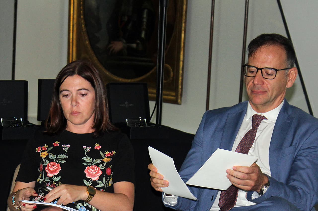 Secretários de Estado para a Cidadania e Igualdade, Catarina Marcelino, e da Cultura, Miguel Honrado, na entrega da distinção «Maria Isabel Barreno - Mulheres Criadoras de Cultura 2017»