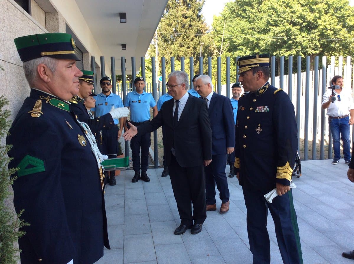 Ministro da Administração Interna, Eduardo Cabrita, na cerimónia de inauguração das novas instalações do Destacamento Territorial de Amarante da GNR, 28 setembro 2018