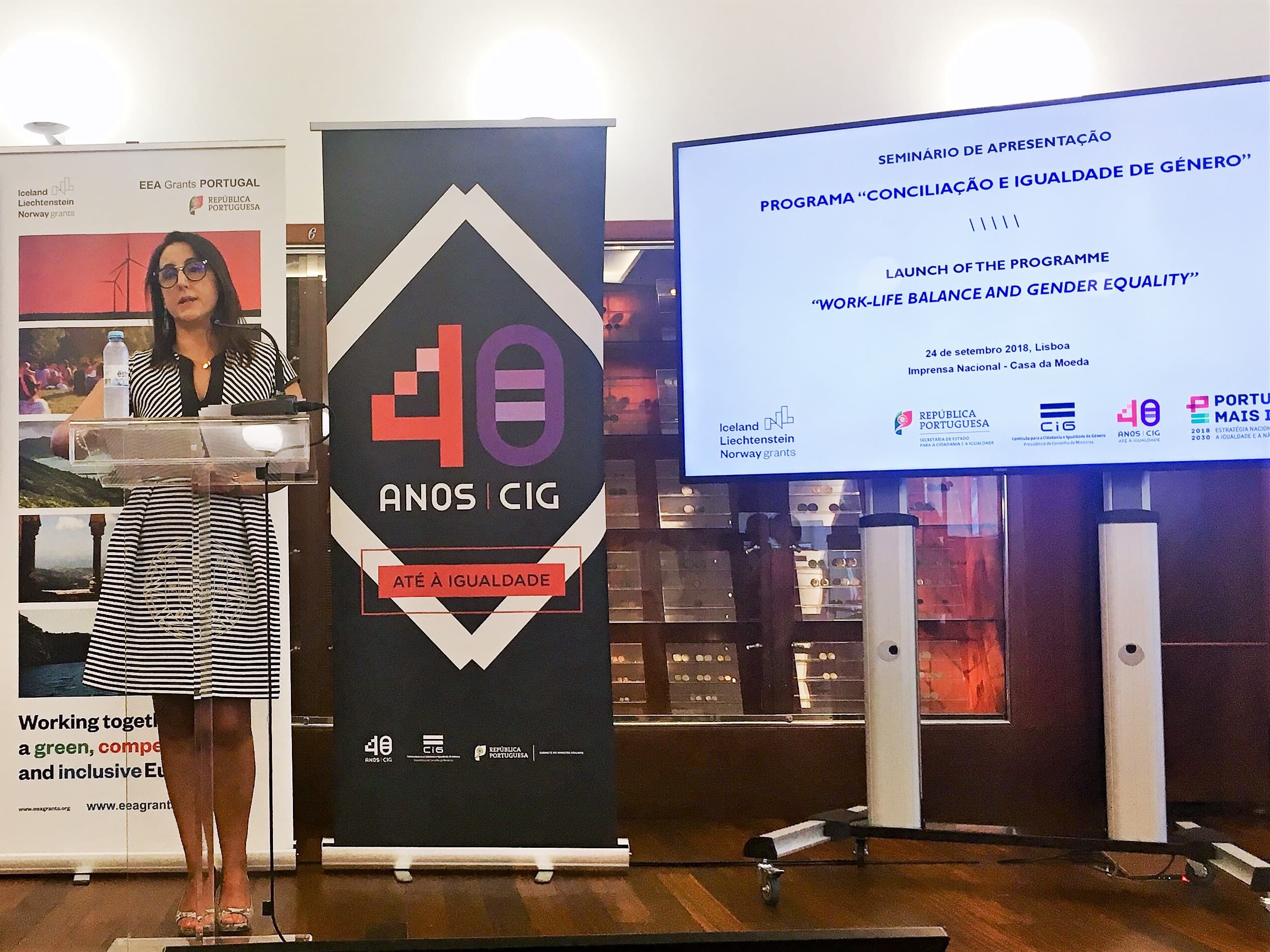 Secretária de Estado para a Cidadania e a Igualdade, Rosa Monteiro, programa de financiamento de projetos de conciliação família-trabalho e igualdade de género, Lisboa, 24 setembro 2018