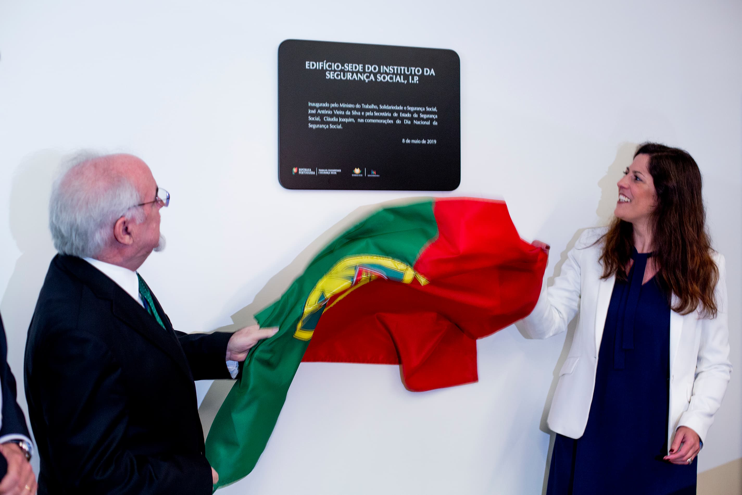 Ministro do Trabalho, Solidariedade e Segurança Social, Secretário de Estado do Emprego, e Secretária de Estado da Segurança Social nas comemorações do Dia da Segurança Social no Instituto da Segurança Social, Lisboa, 8 maio 2019 (Foto: João Bica)