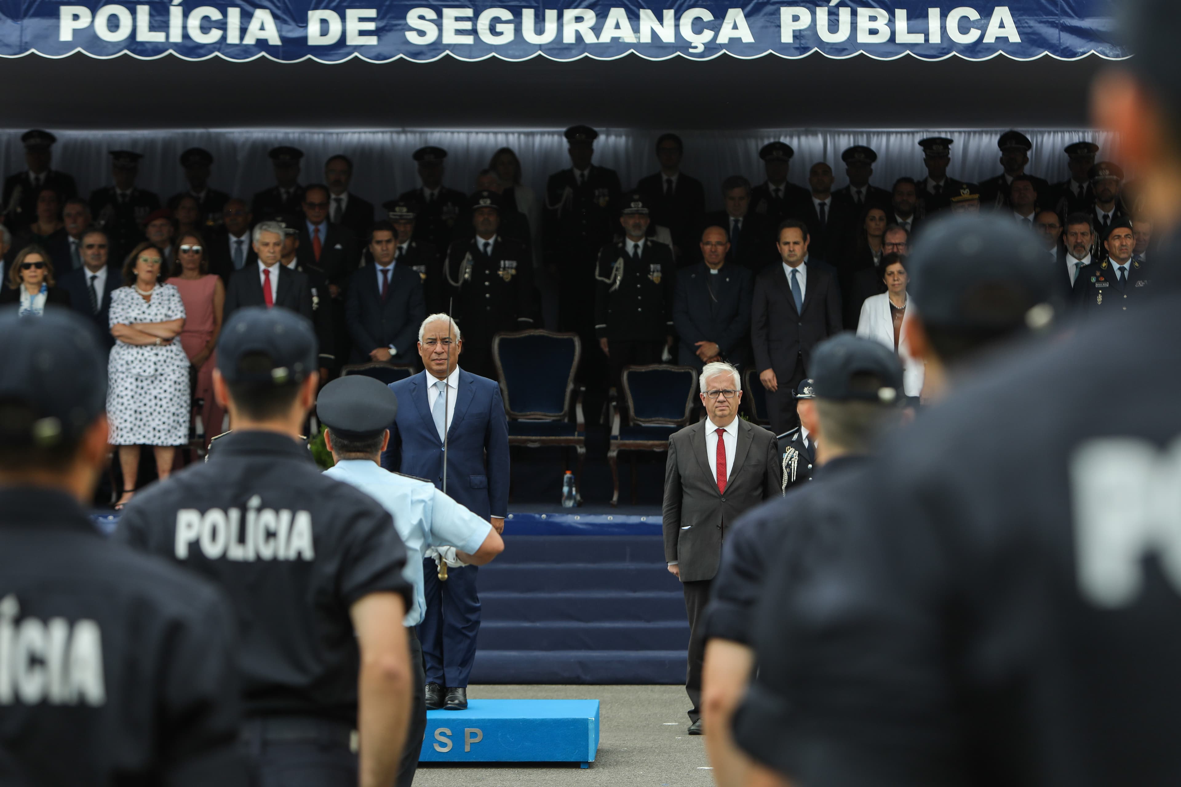 Primeiro-Ministro António Costa e Ministro da Administração Interna, Eduardo Cabrita, no 152.º aniversário da PSP, Lisboa, 12 julho 2019 (foto: Miguel A. Lopes/Lusa)