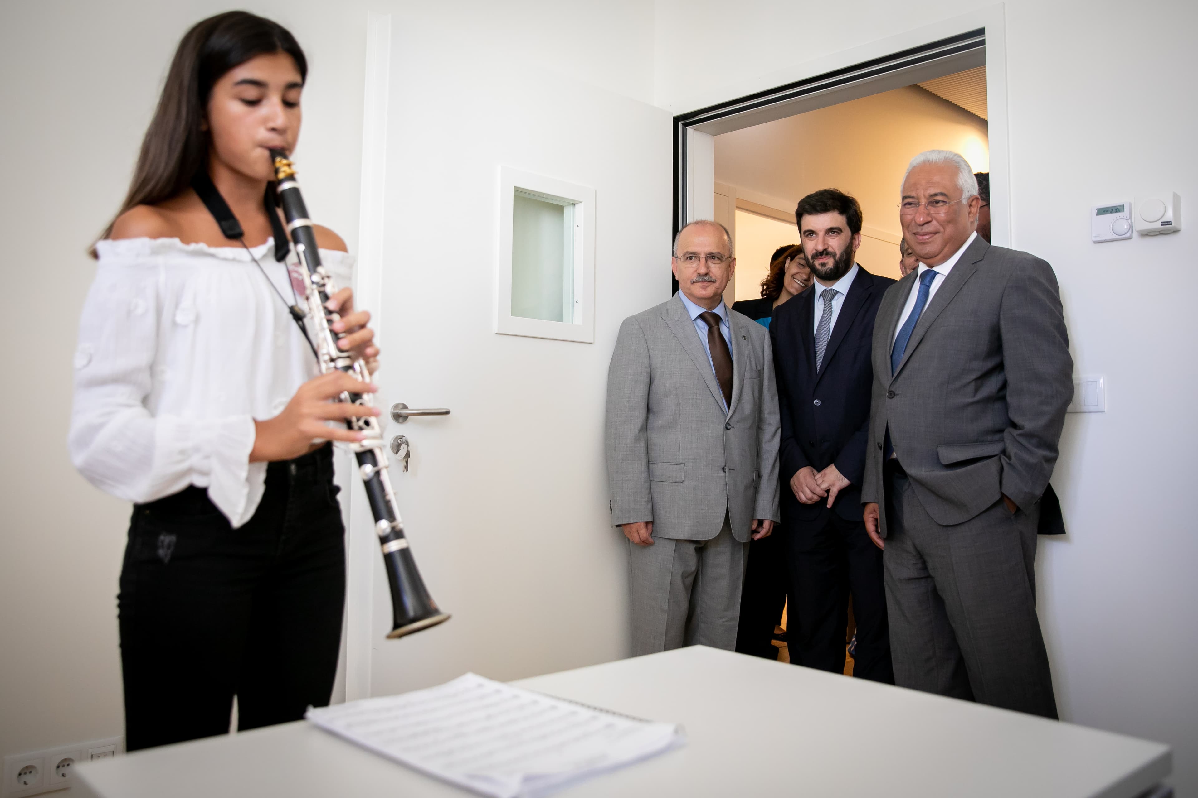 Primeiro-Ministro António Costa e Ministro da Educação, Tiago Brandão Rodrigues, na inauguração do Conservatório de Música de Loulé, 12 setembro 2018 (Foto: Paulo Vaz Henriques)