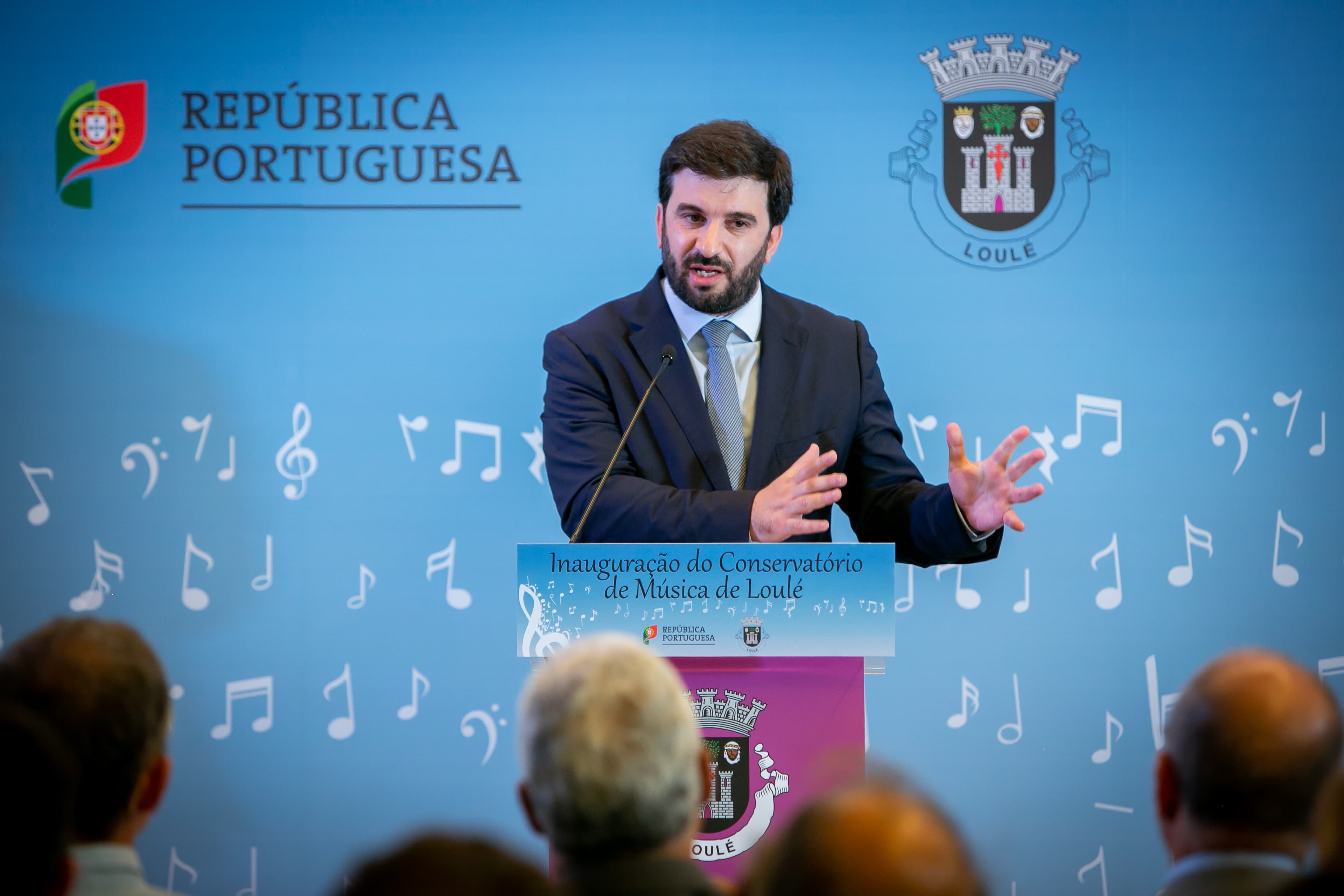 Ministro da Educação, Tiago Brandão Rodrigues, na inauguração do Conservatório de Música de Loulé, 12 setembro 2018 (Foto: Paulo Vaz Henriques)