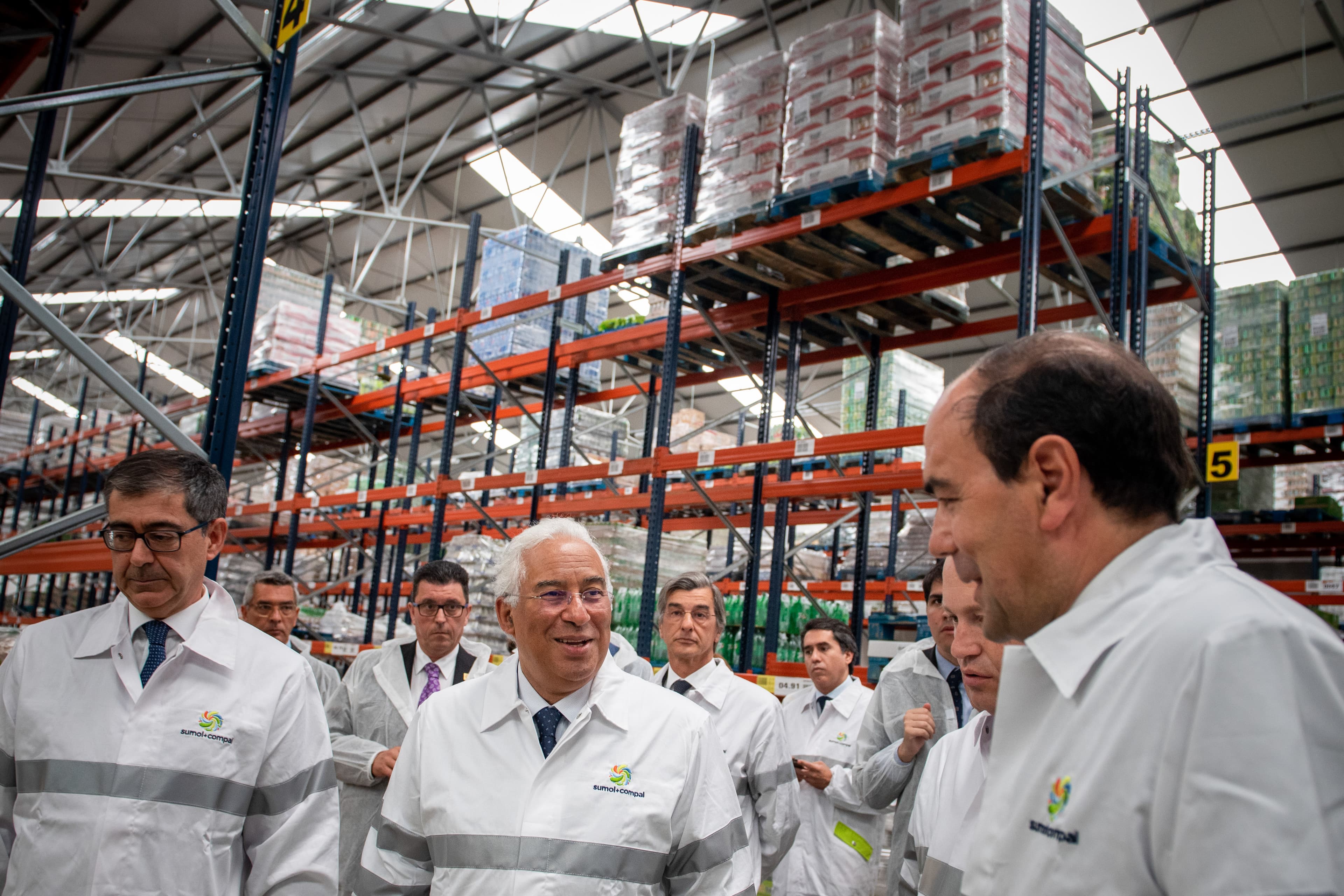 Primeiro-Ministro António Costa visita a fábrica e os armazéns da Sumol-Compal, Almeirim, 17 maio 2019 (Foto: Rui Miguel Pedrosa/Lusa)
