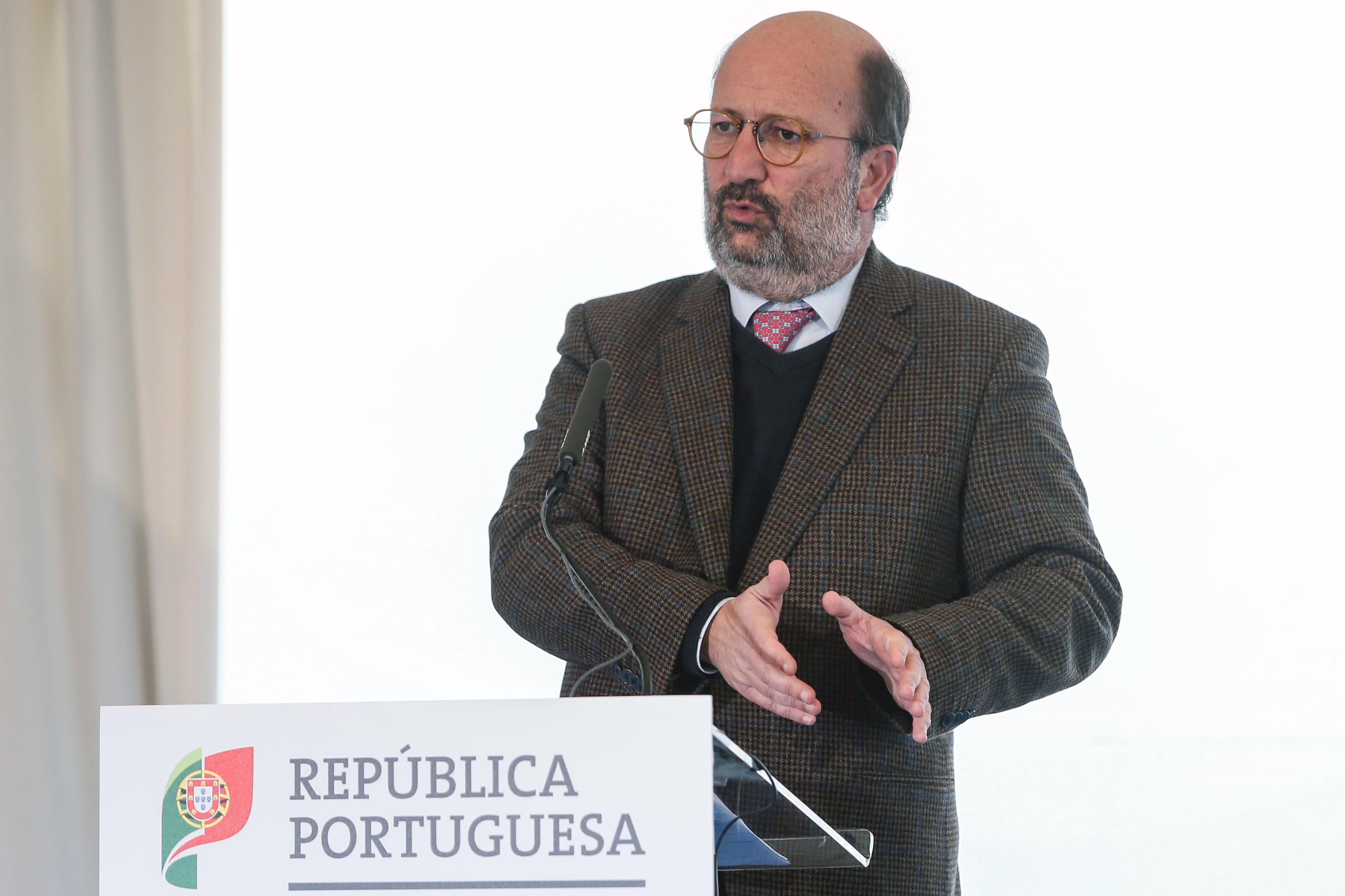 Ministro do Ambiente, João Pedro Matos Fernandes, na apresentação do Programa de Intervenções a Curto Prazo em Albufeiras, Ourique, 24 janeiro 2018 (Foto: Luís Forra/Lusa)