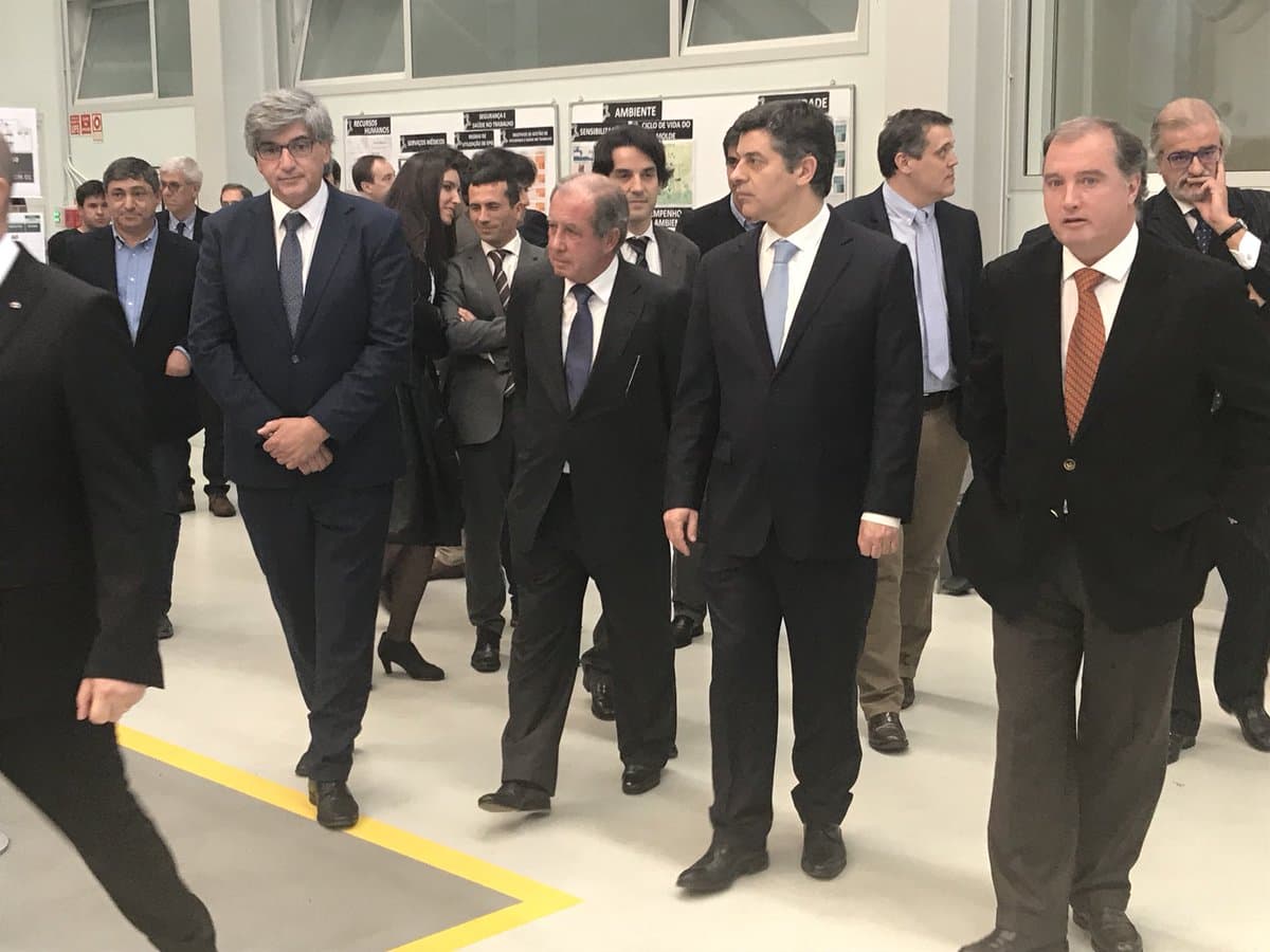Ministro da Economia, Manuel Caldeira Cabral, na inauguração do Centro de Abate e Fresagem do Grupo Simoldes, Oliveira de Azeméis, 20 fevereiro 2018
