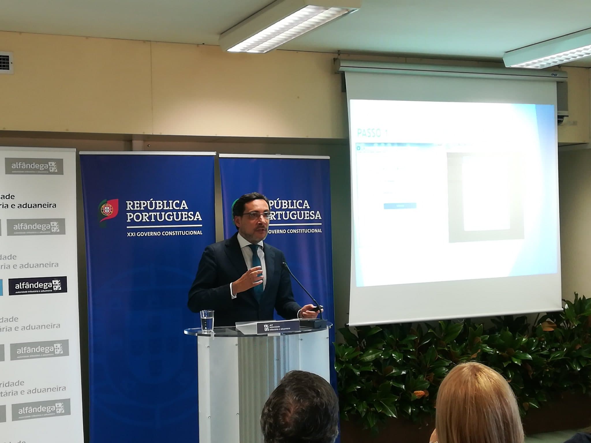 Secretário de Estado dos Assuntos Fiscais, António Mendonça Mendes, na apresentação da medida IVA Automático, Braga, 26 novembro 2018
