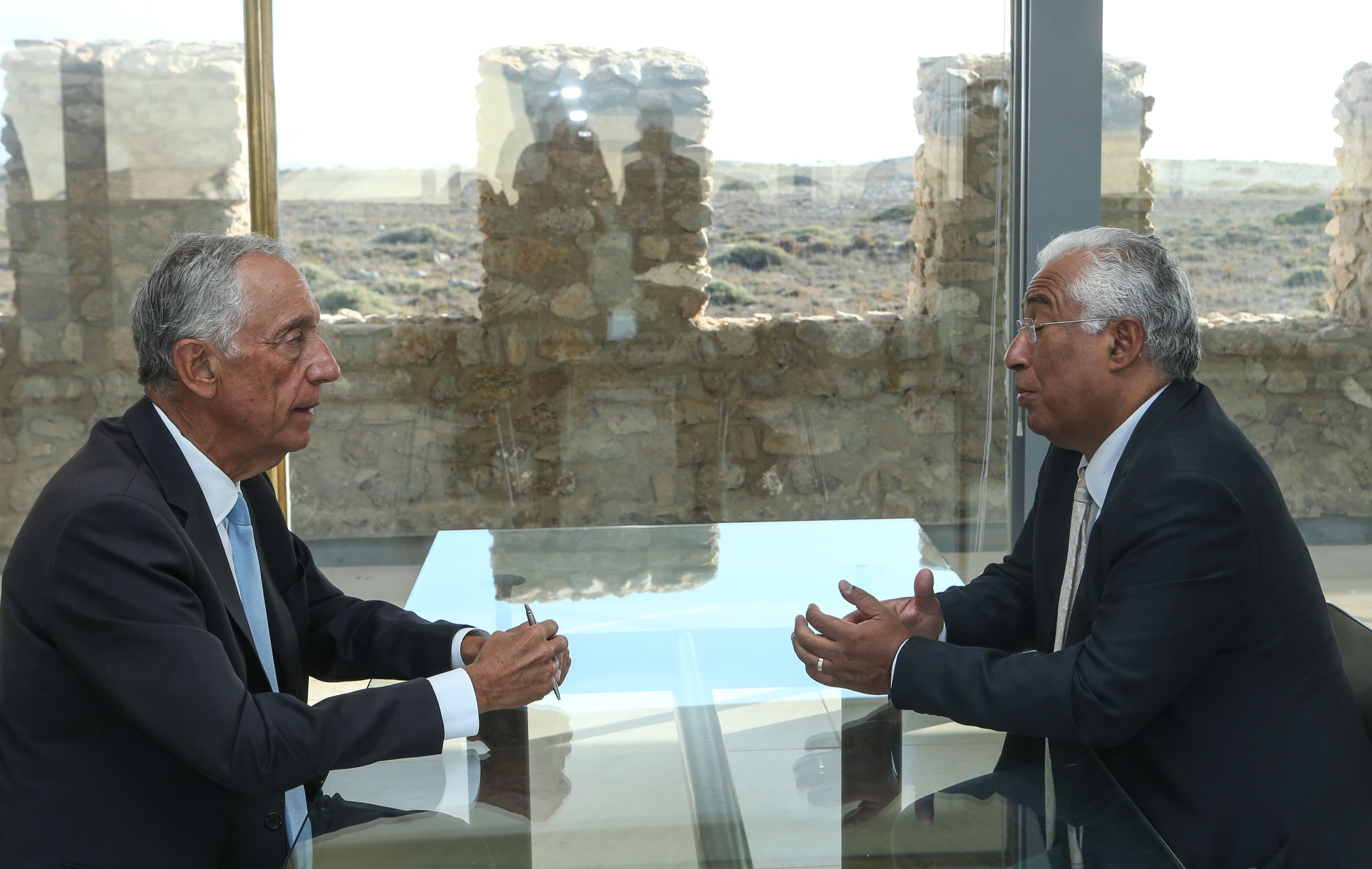 Primeiro-Ministro António Costa na reunião semanal com o Presidente da República, Marcelo Rebelo de Sousa, Vila do Bispo, 16 agosto 2018 (foto: Luís Forra/Lusa)