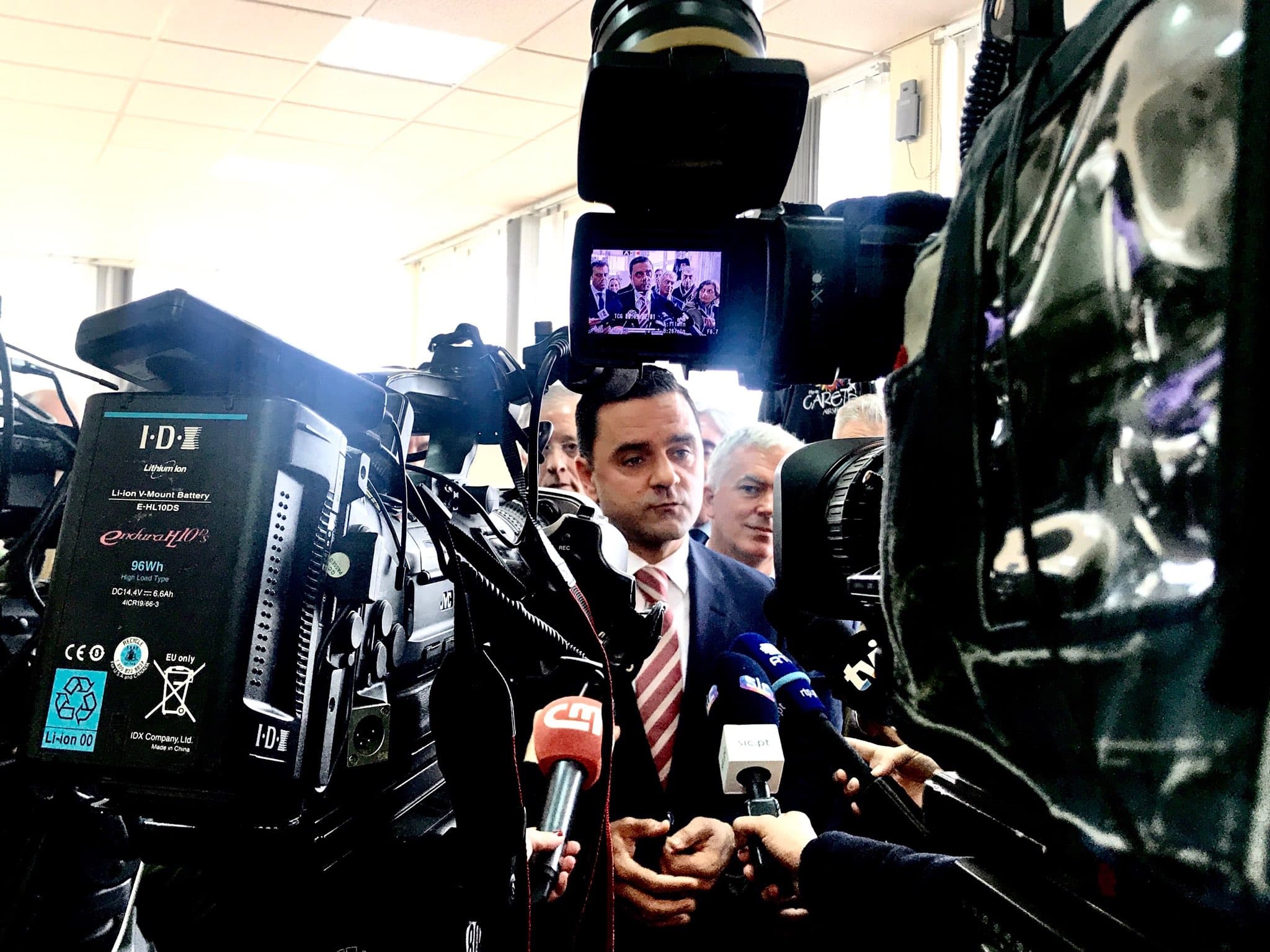 Ministro do Planeamento e das Infraestruturas, Pedro Marques, na sessão de lançamento do concurso público para a ligação aérea Bragança-Portimão, Bragança, 5 dezembro 2018