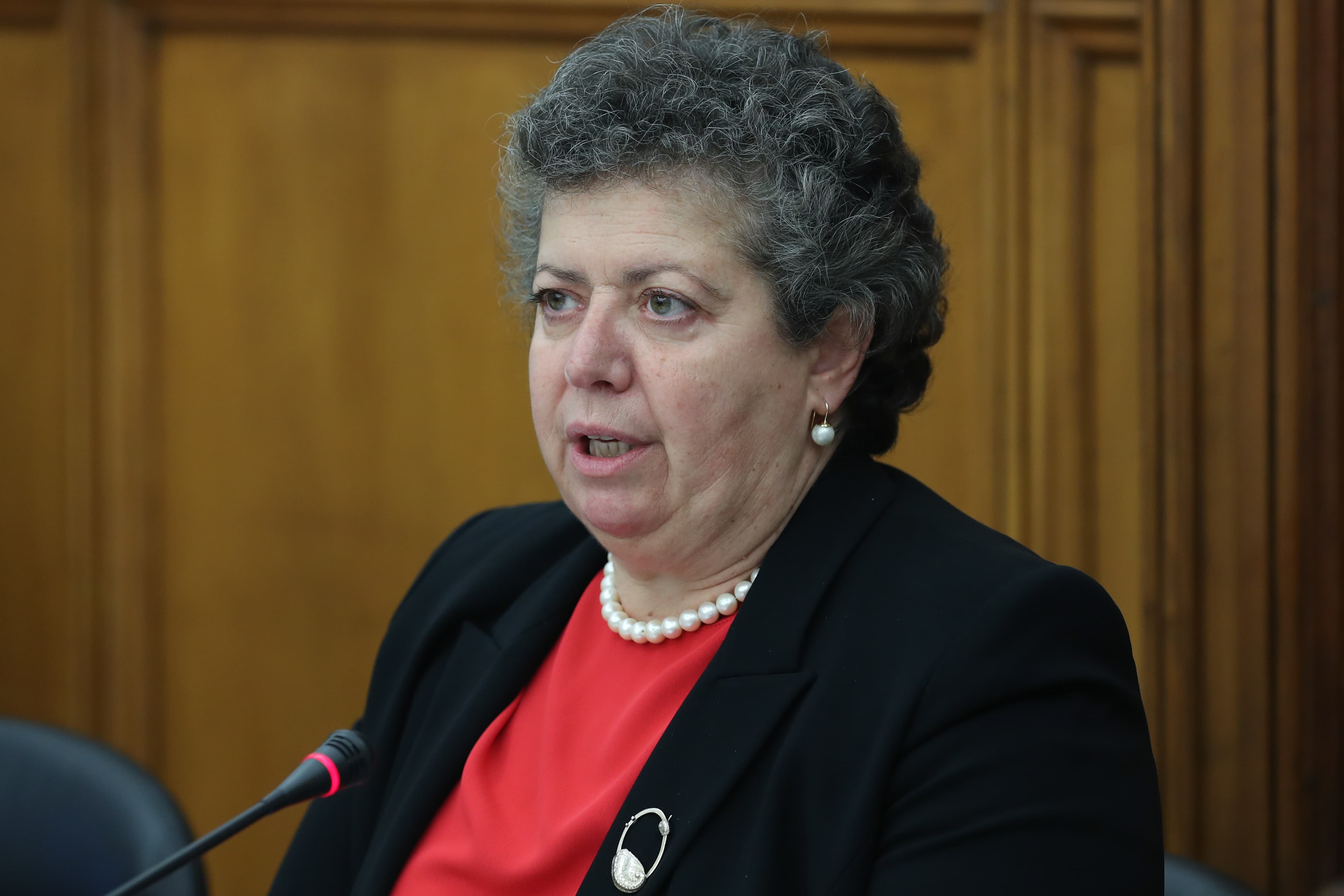 Ministra do Mar, Ana Paula Vitorino, na Comissão de Economia, Inovação e Obras Públicas, Assembleia da República, Lisboa, 8 maio 2019 (Foto: António Cotrim/LUSA)