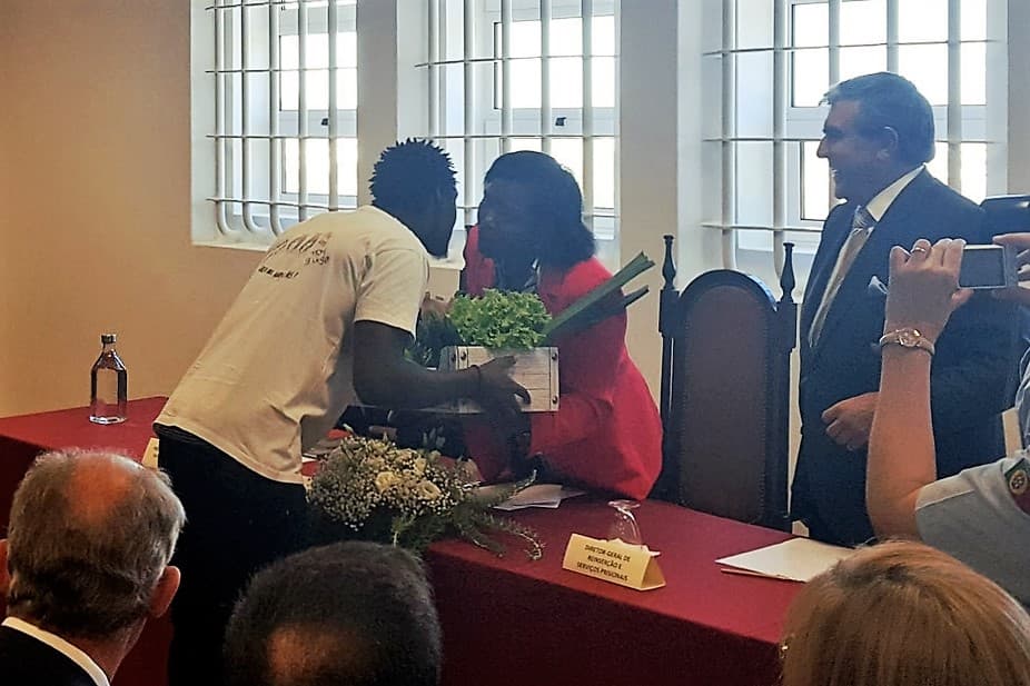 Ministra da Justiça, Francisca Van Dunem, na cerimónia de Inauguração do Pavilhão Infante Santo no Estabelecimento Prisional de Leiria, 9 outubro 2018